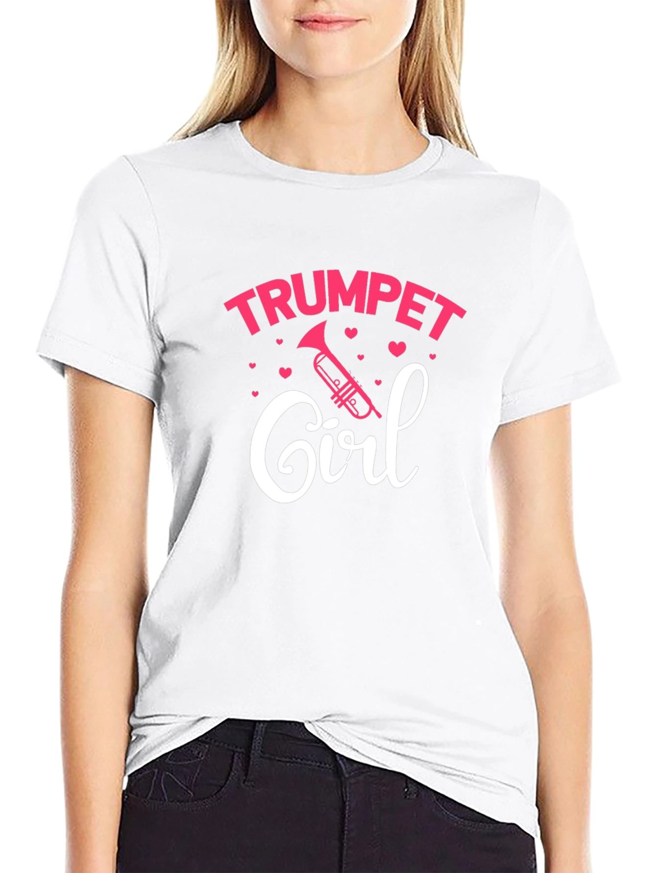 Trumpet Girl T-Shirt - Musical Gift for Women