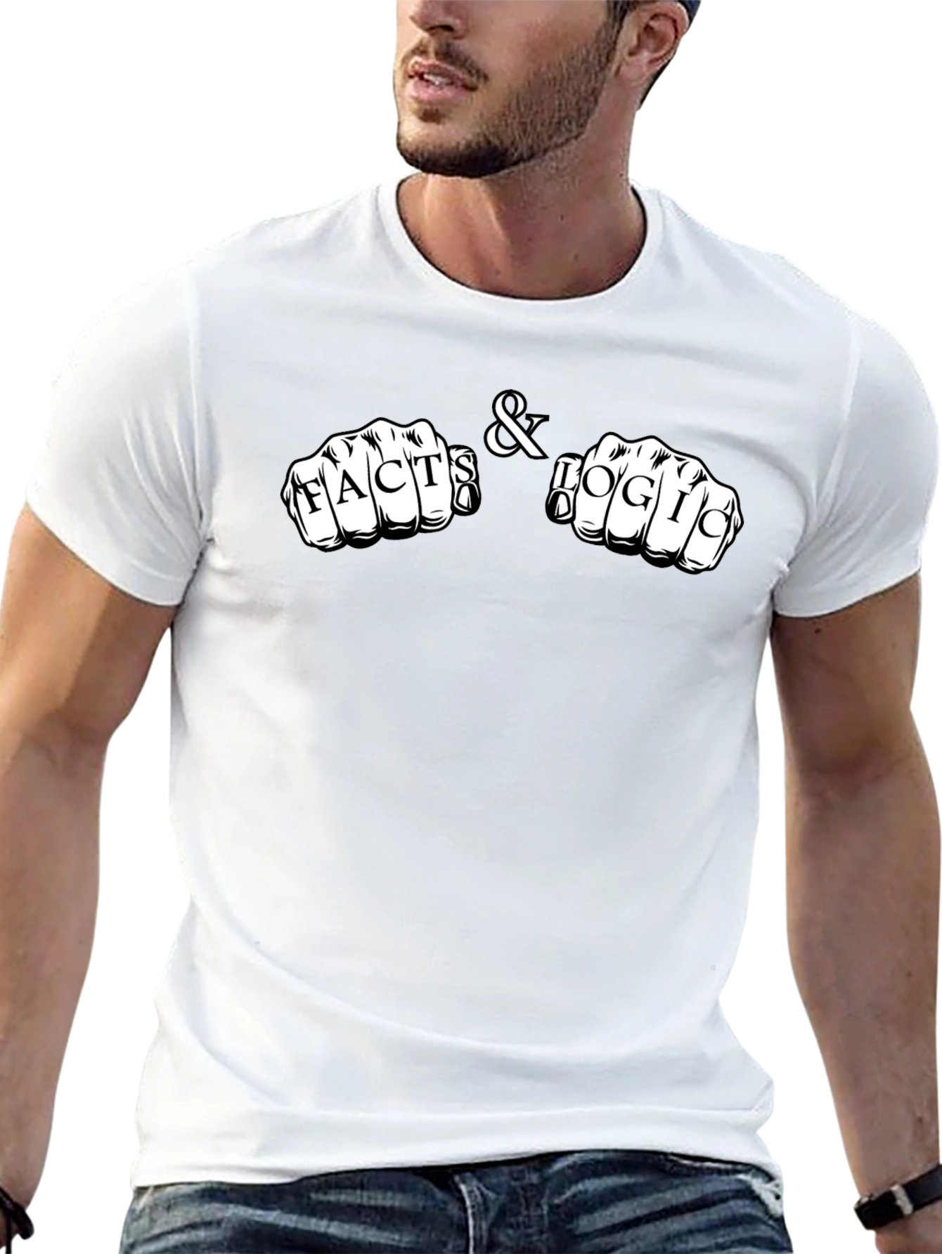 Facts & Logic Knuckle Tattoo Black T-Shirt