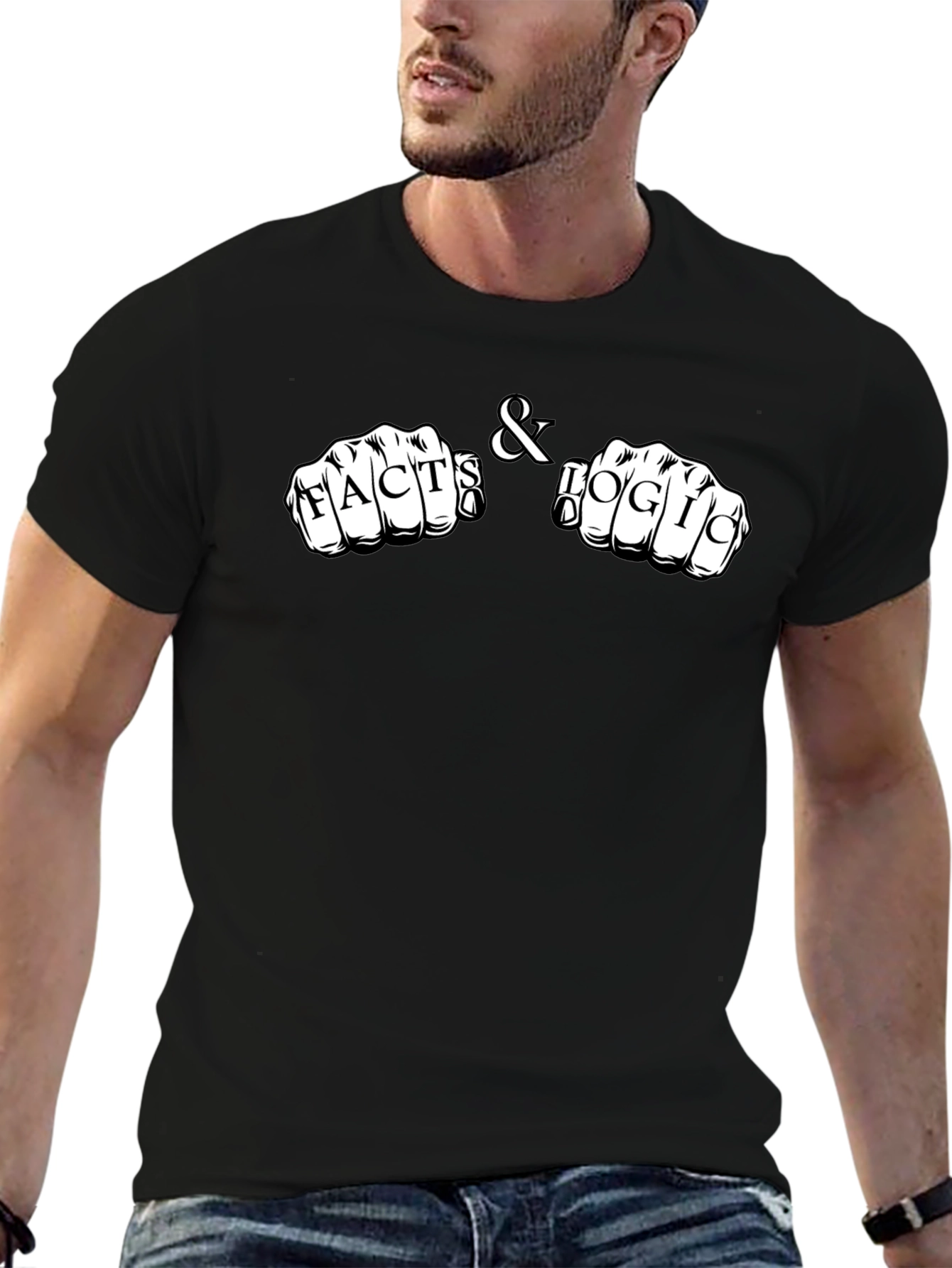 Facts & Logic Knuckle Tattoo Black T-Shirt