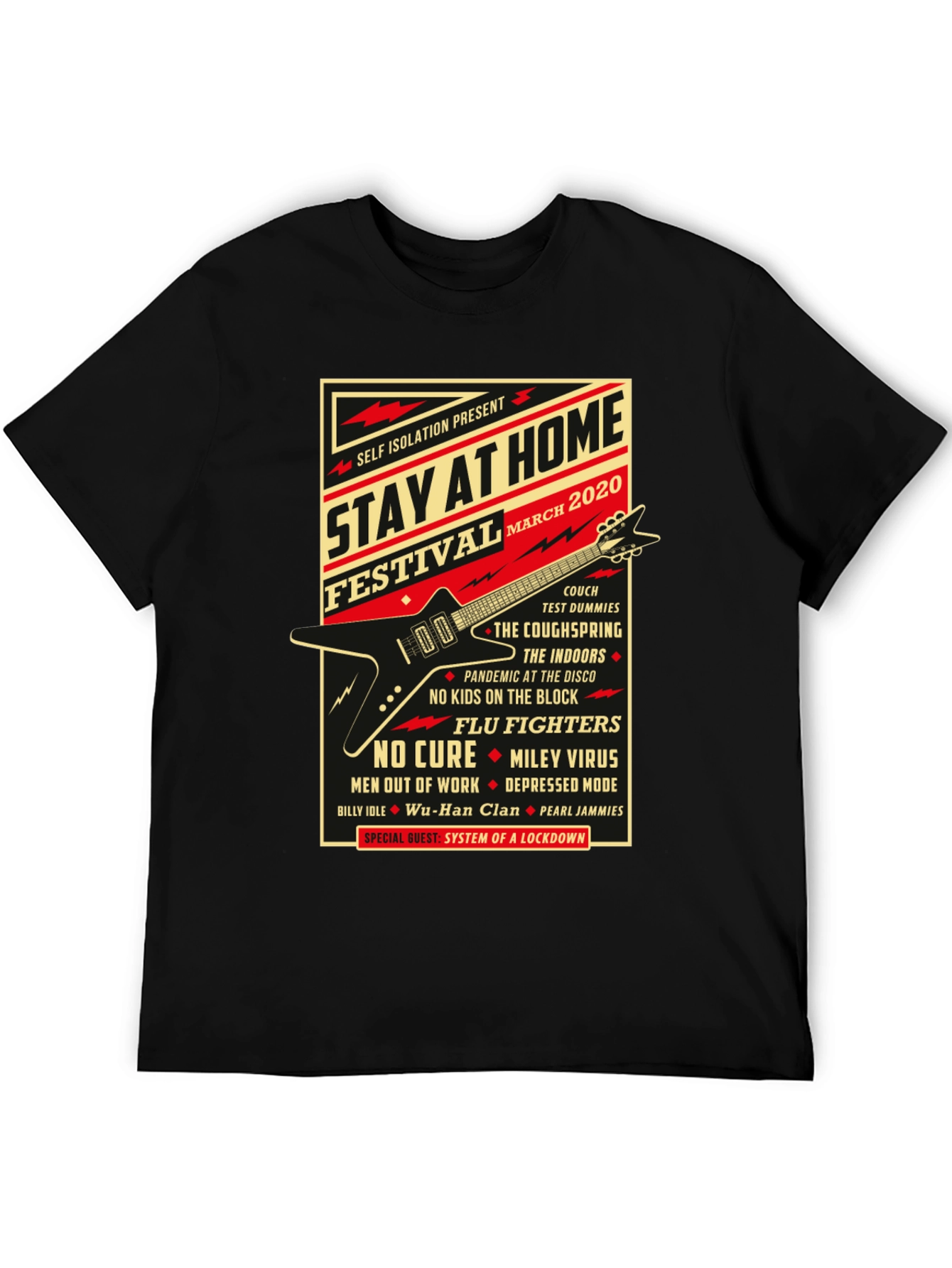 Stay At Home Festival 2020 Black Graphic T-Shirt
