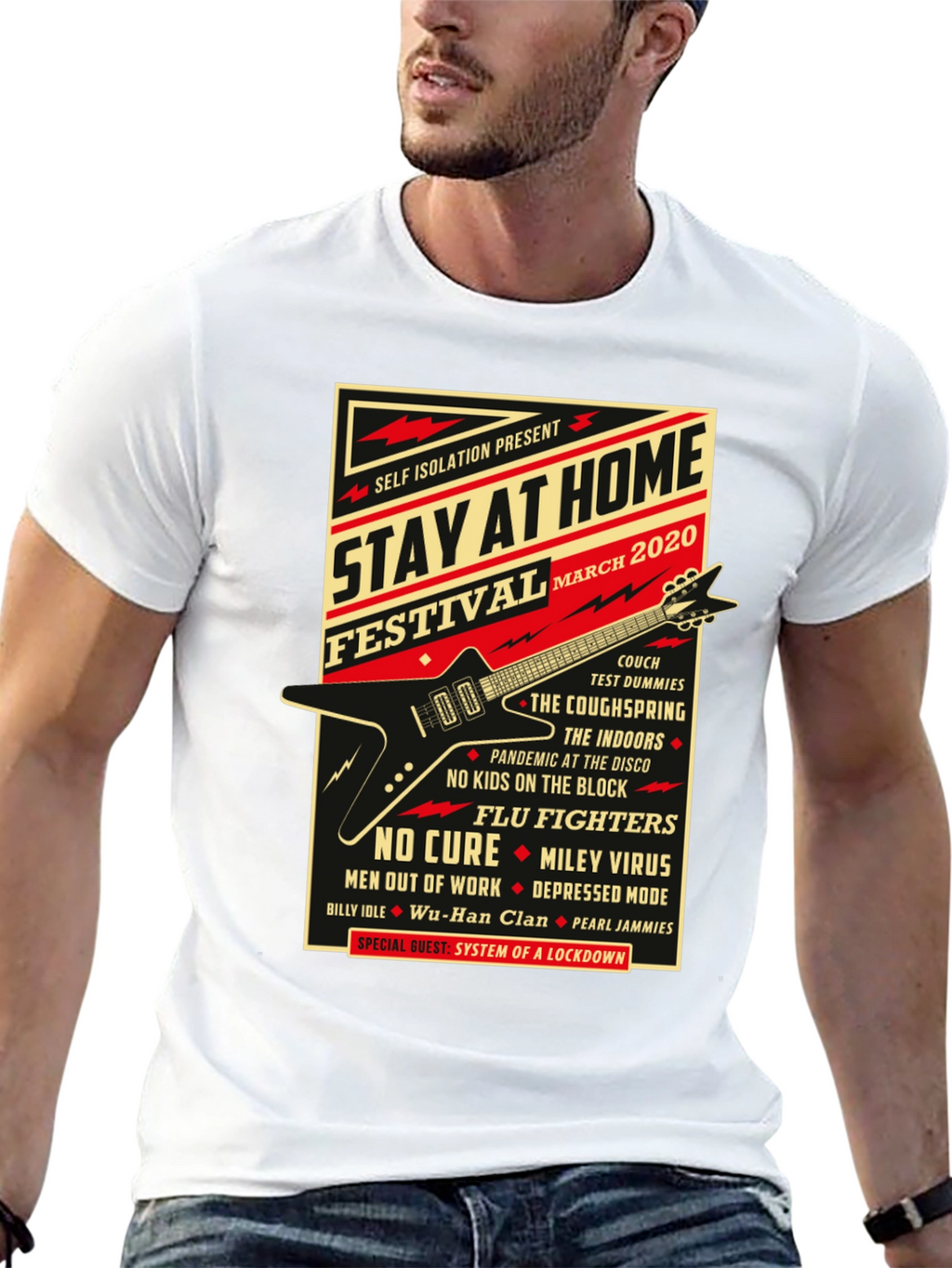 Stay At Home Festival 2020 Black Graphic T-Shirt