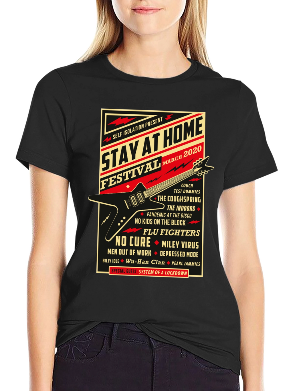 Stay At Home Festival 2020 Black Graphic T-Shirt