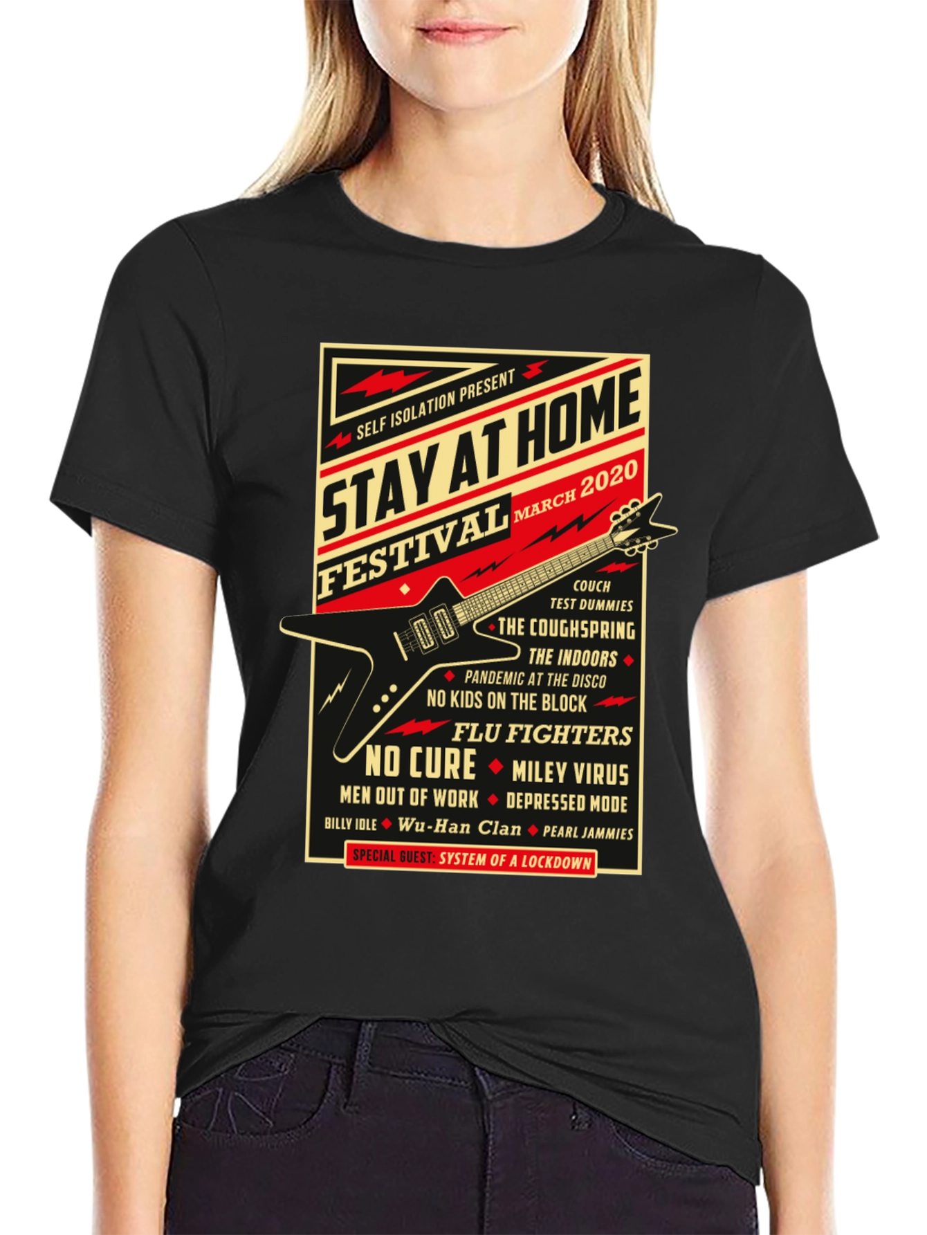 Stay At Home Festival 2020 Black Graphic T-Shirt