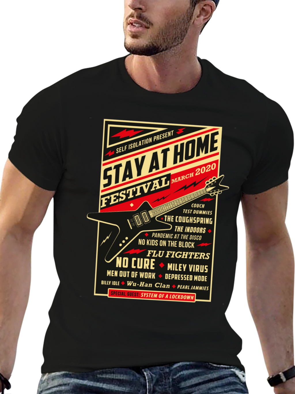 Stay At Home Festival 2020 Black Graphic T-Shirt