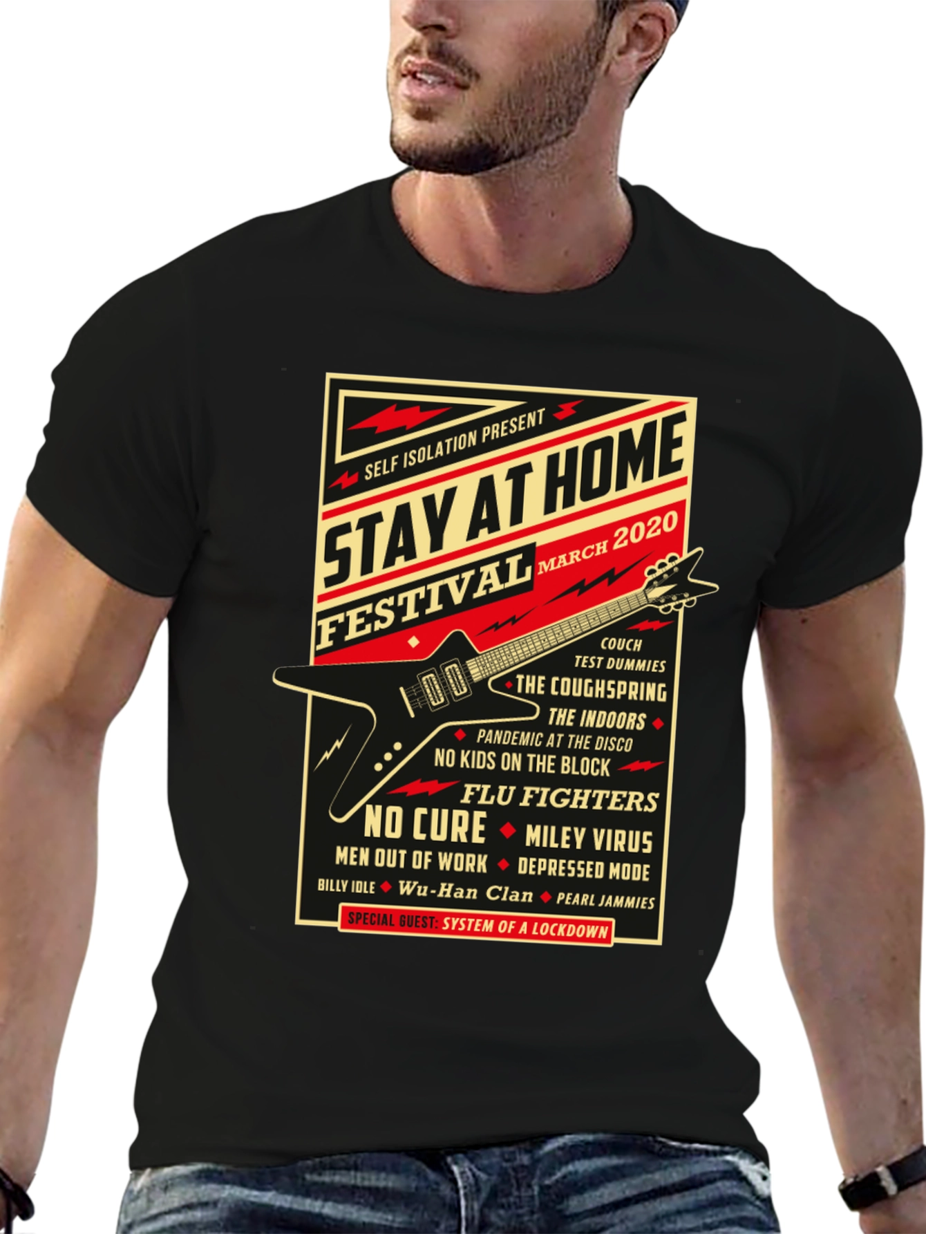 Stay At Home Festival 2020 Black Graphic T-Shirt