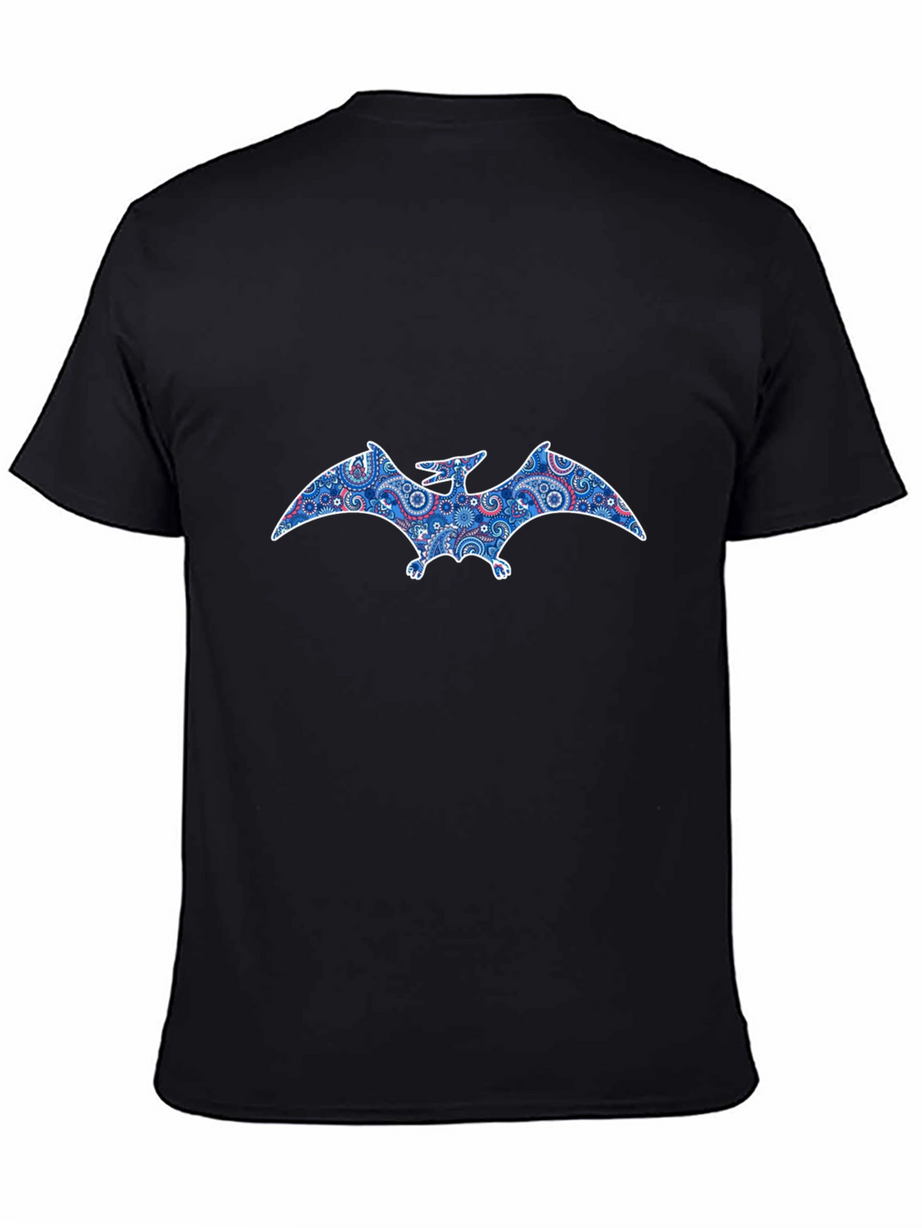 Pterodactyl Paisley Print Black T-Shirt