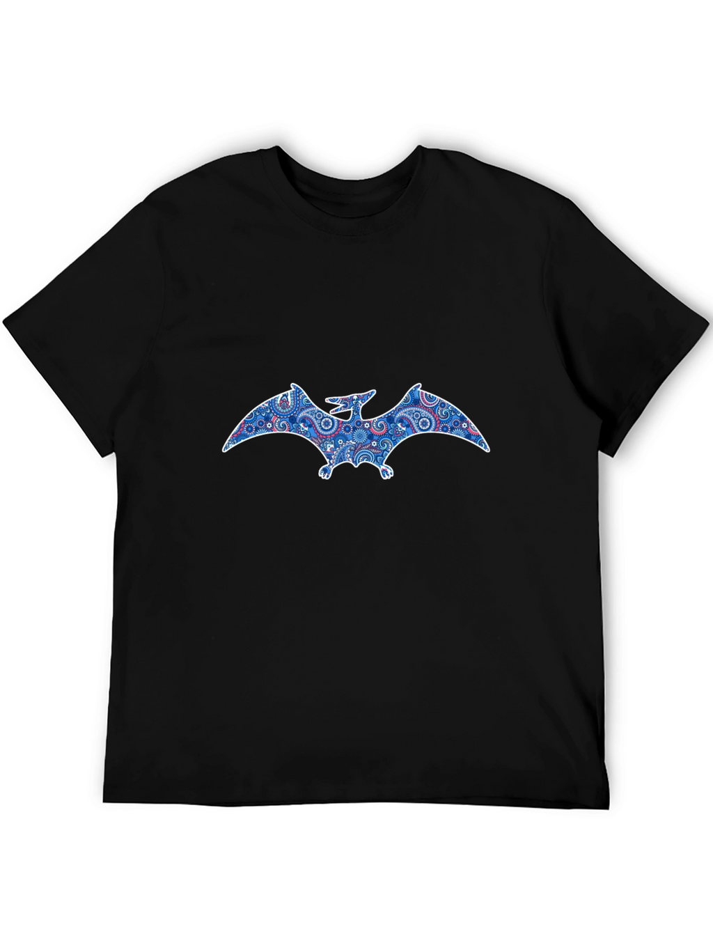 Pterodactyl Paisley Print Black T-Shirt