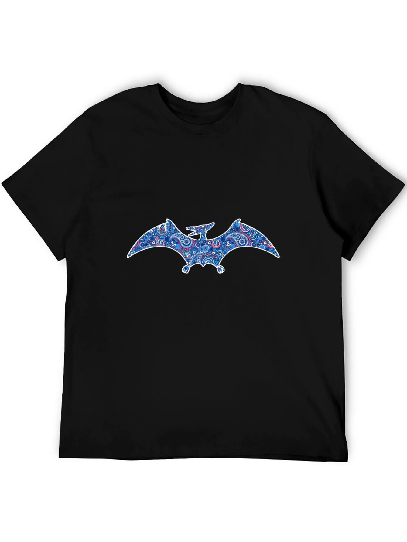Pterodactyl Paisley Print Black T-Shirt
