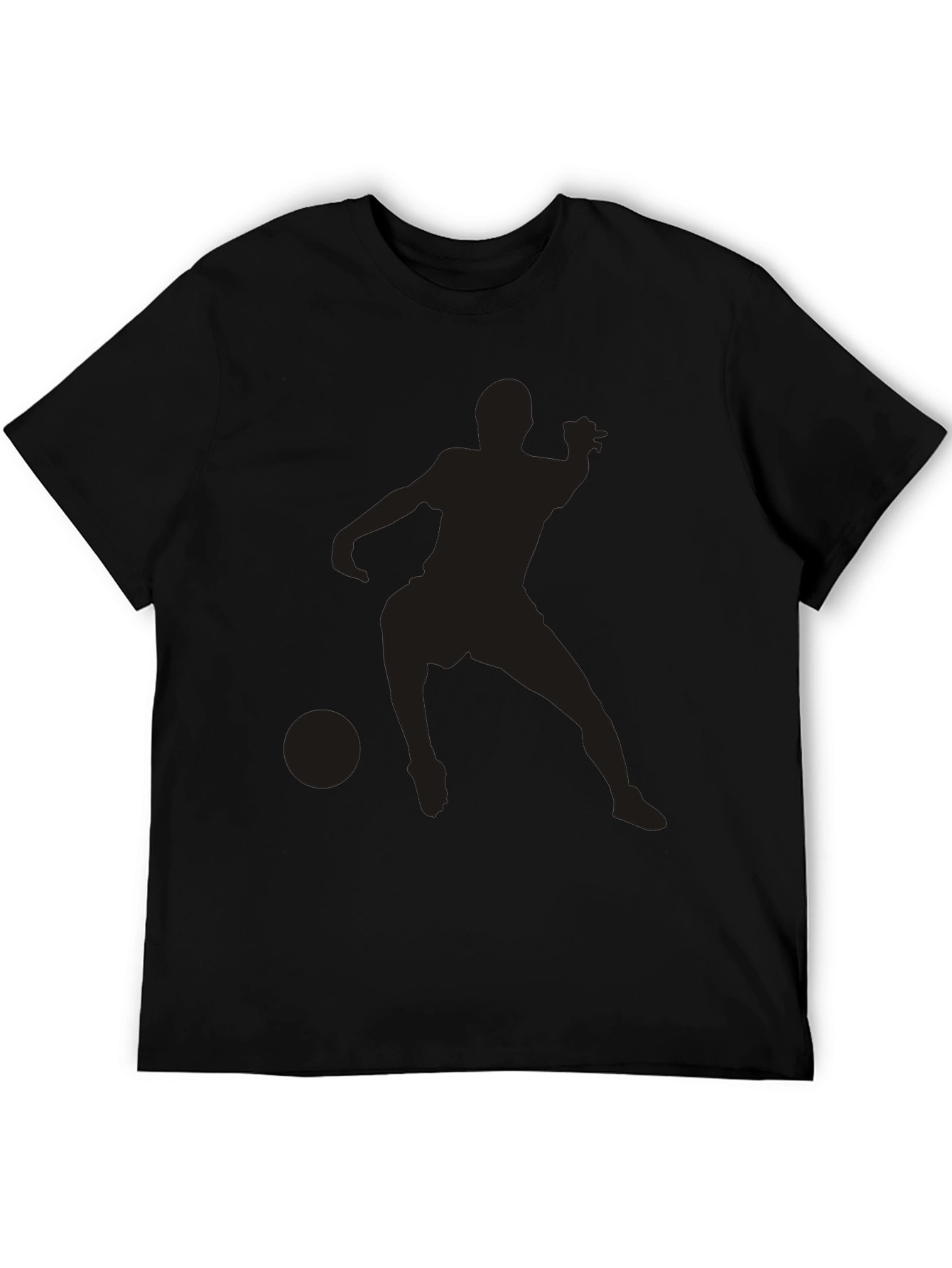 Black Soccer Player Graphic Tee - Casual Style