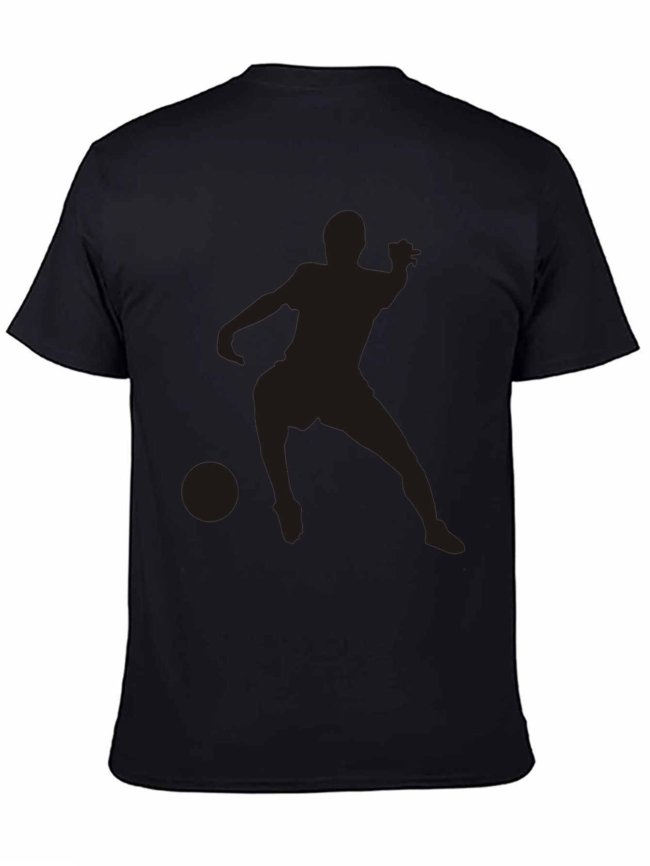 Black Soccer Player Graphic Tee - Casual Style