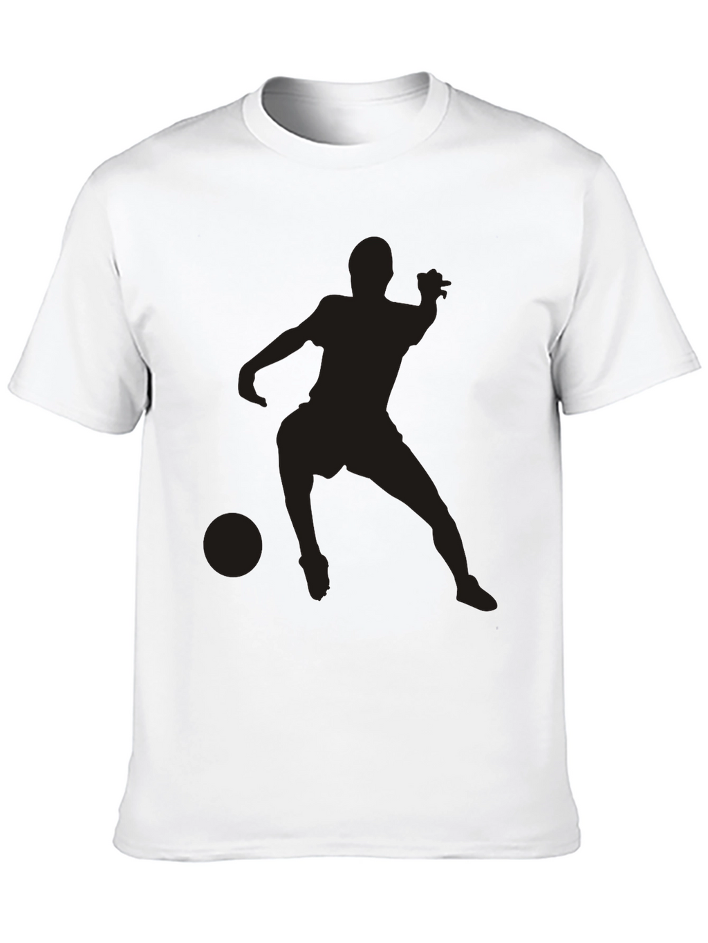 Black Soccer Player Graphic Tee - Casual Style
