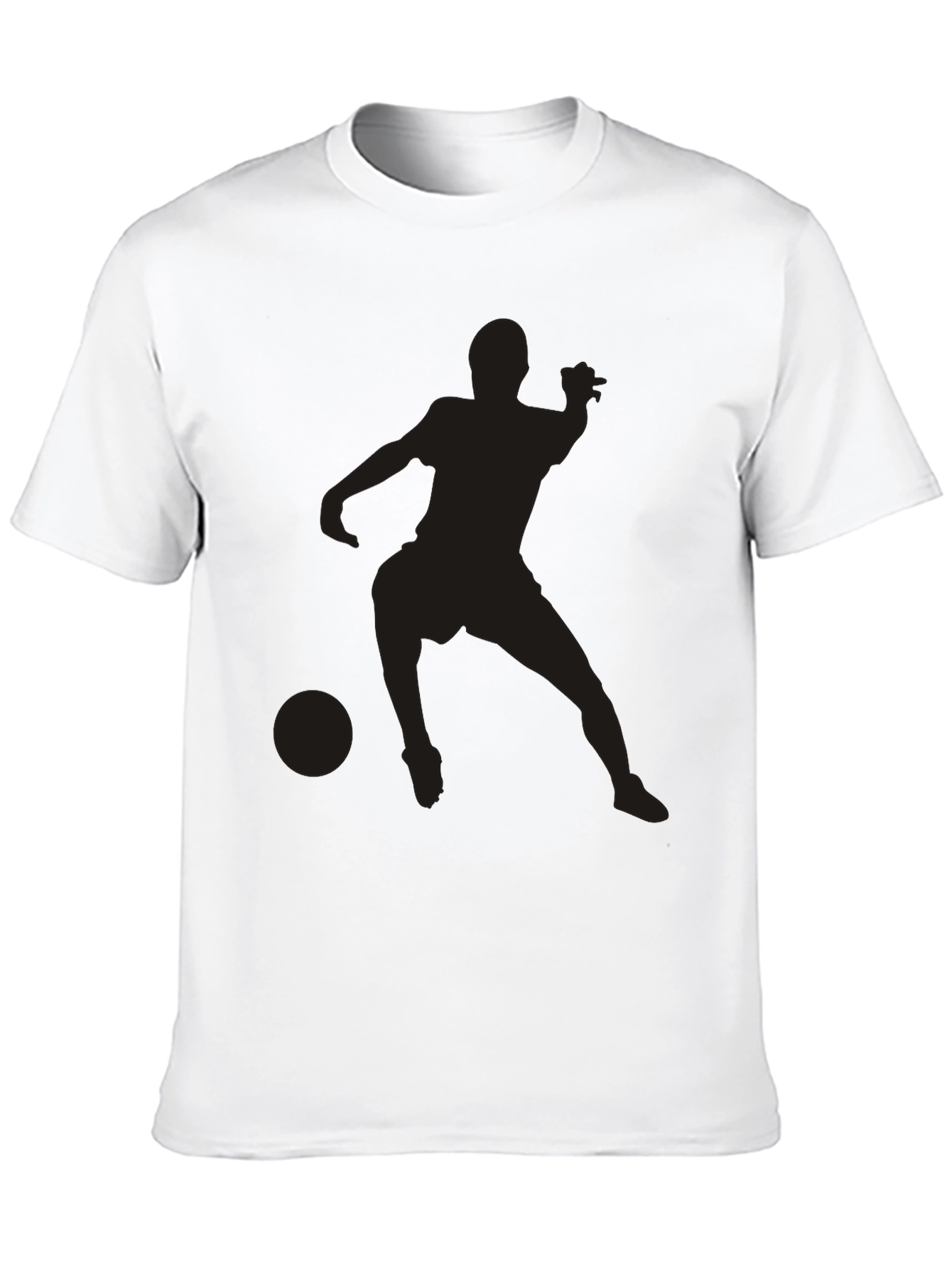 Black Soccer Player Graphic Tee - Casual Style