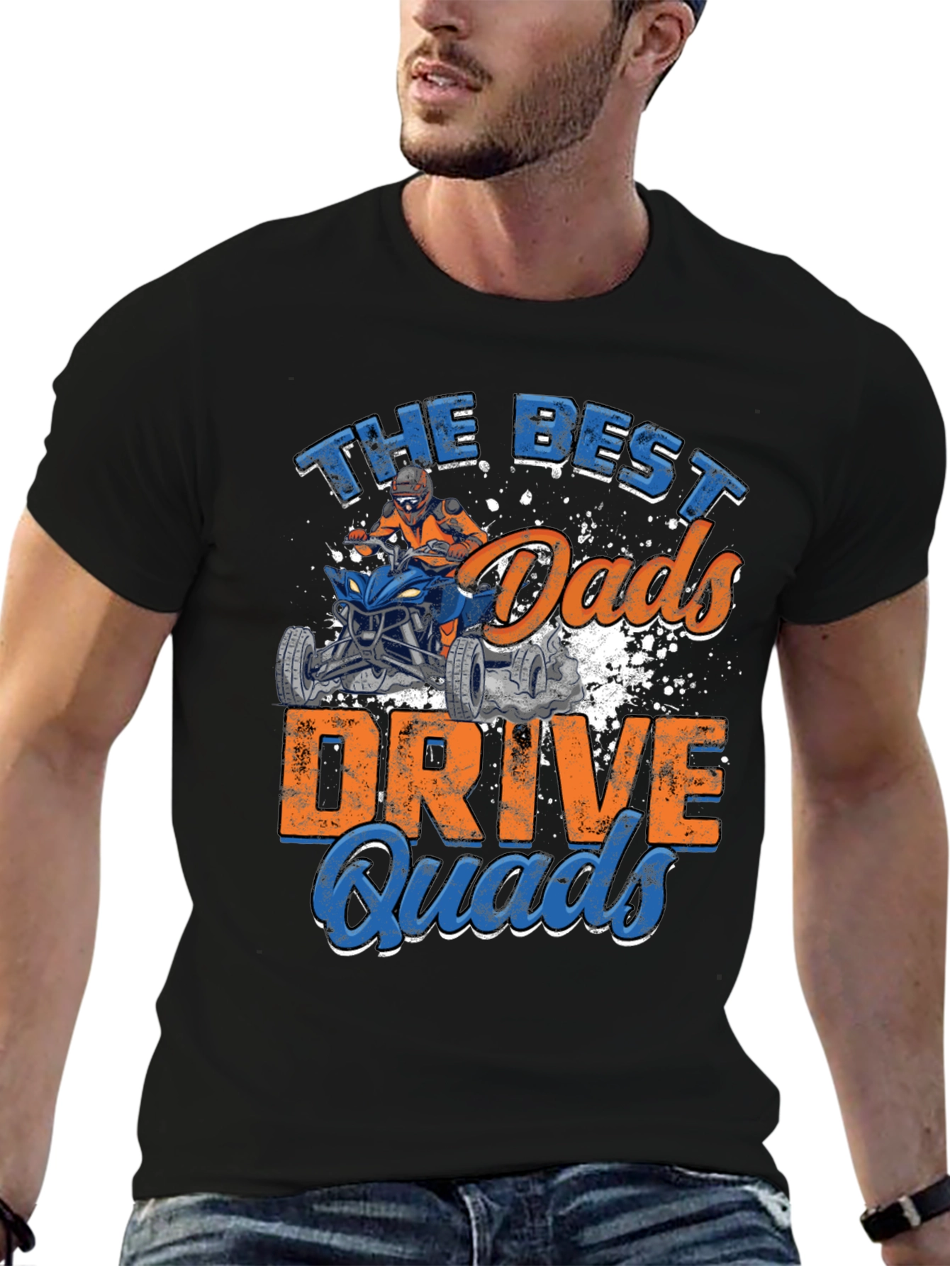 Best Dads Drive Quads Black Graphic Tee