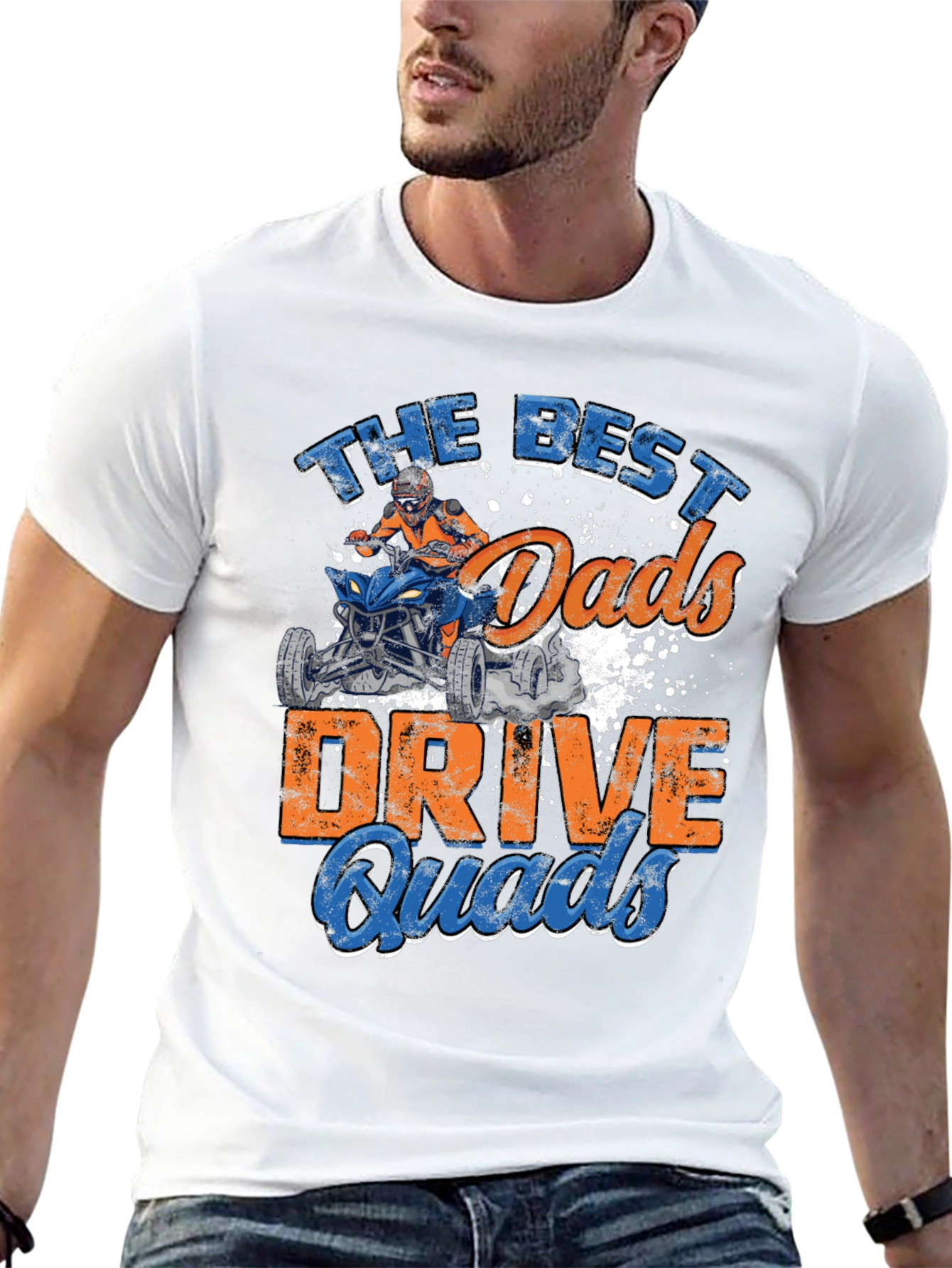 Best Dads Drive Quads Black Graphic Tee