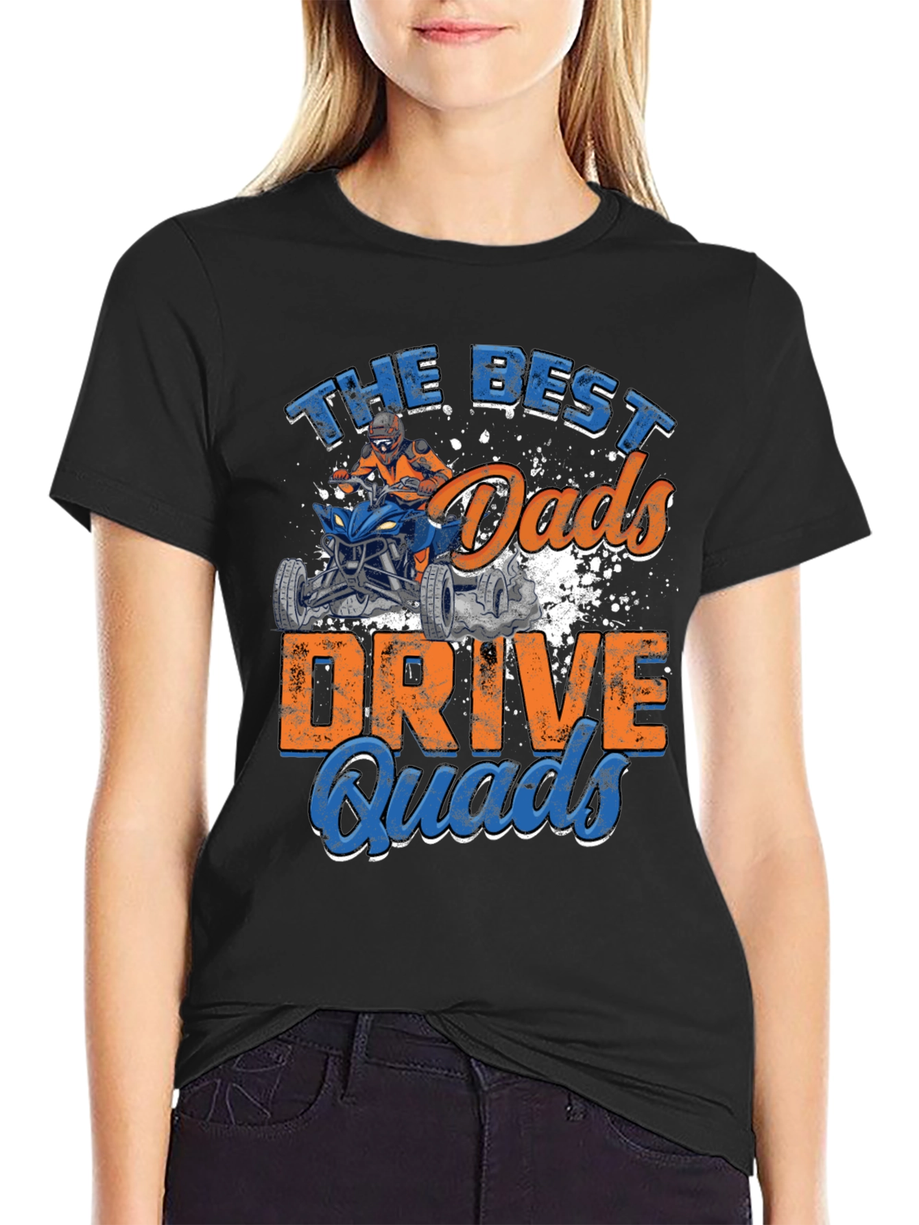 Best Dads Drive Quads Black Graphic Tee