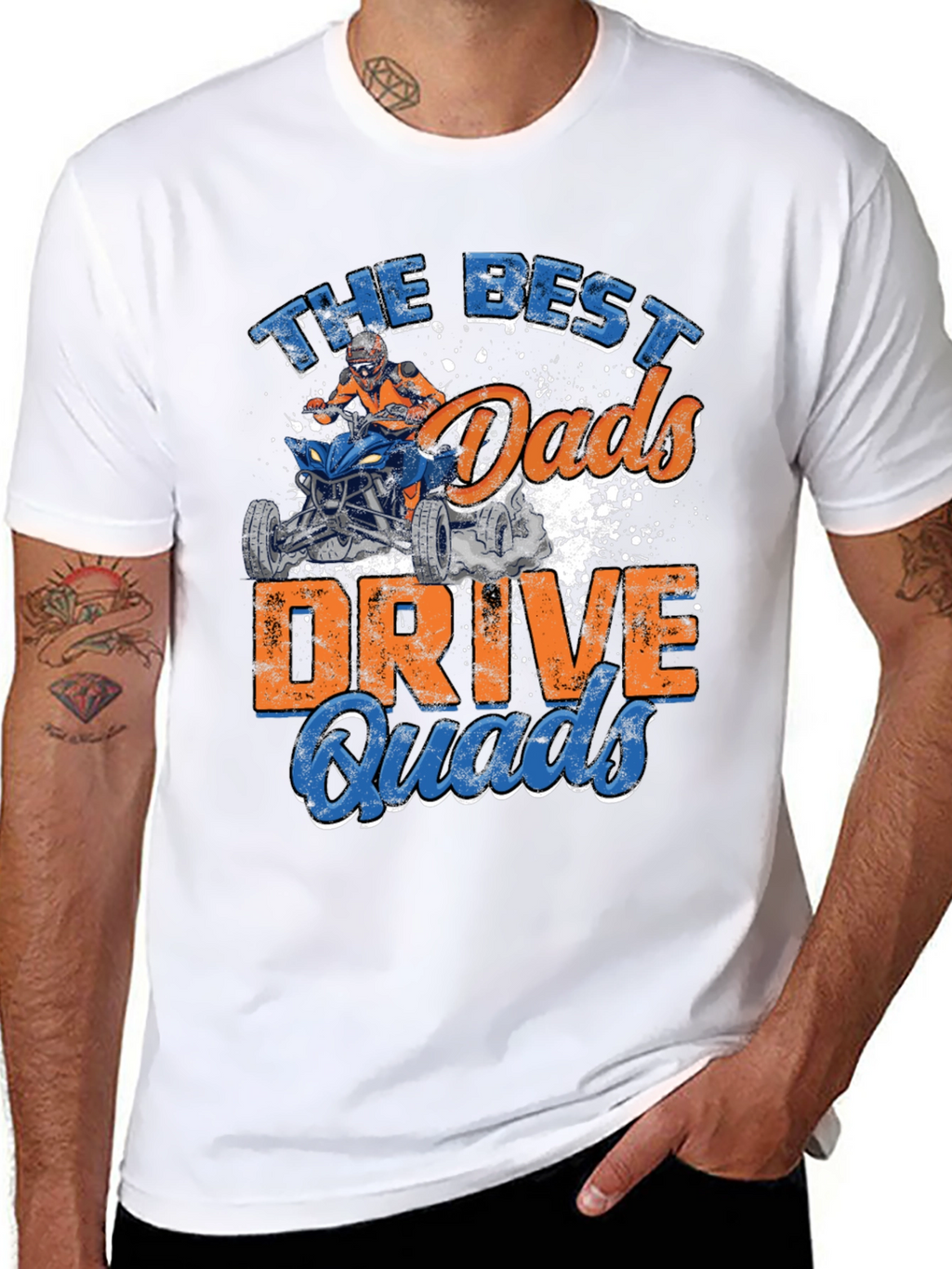 Best Dads Drive Quads Black Graphic Tee