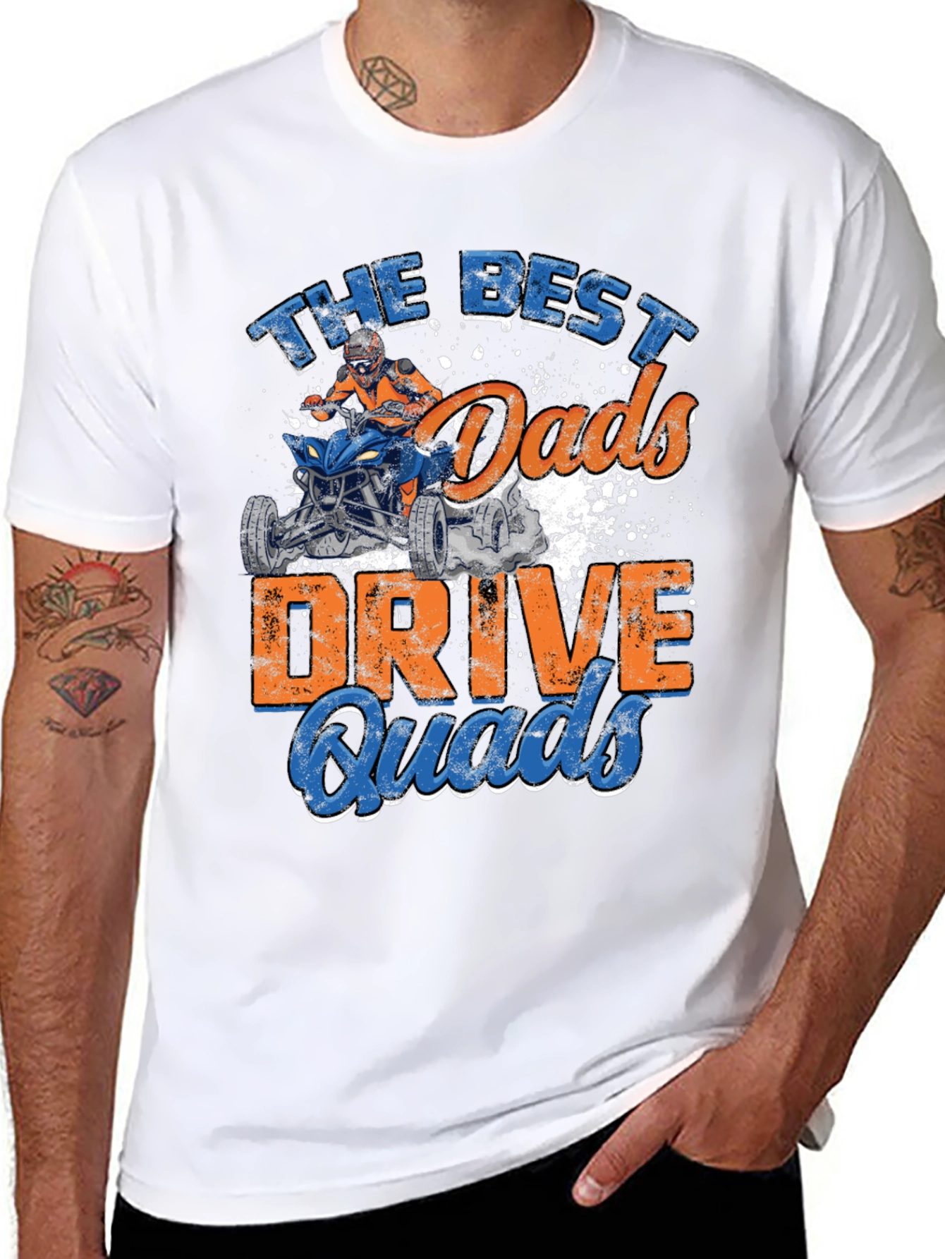 Best Dads Drive Quads Black Graphic Tee