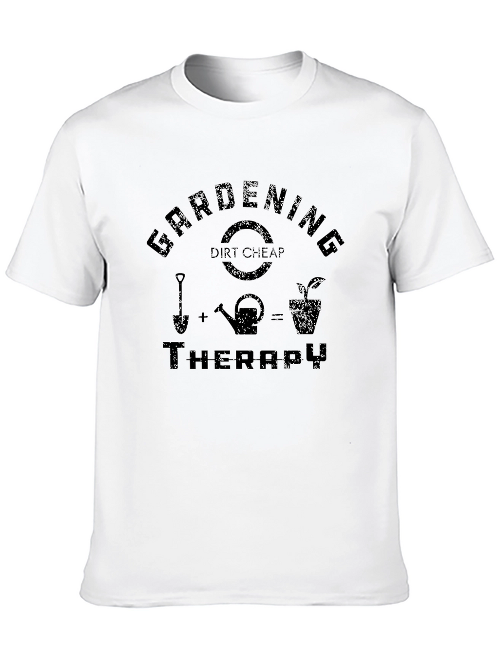 Gardening Therapy T-Shirt - Black Cotton Tee