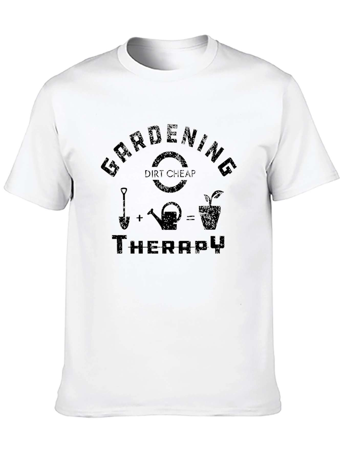 Gardening Therapy T-Shirt - Black Cotton Tee