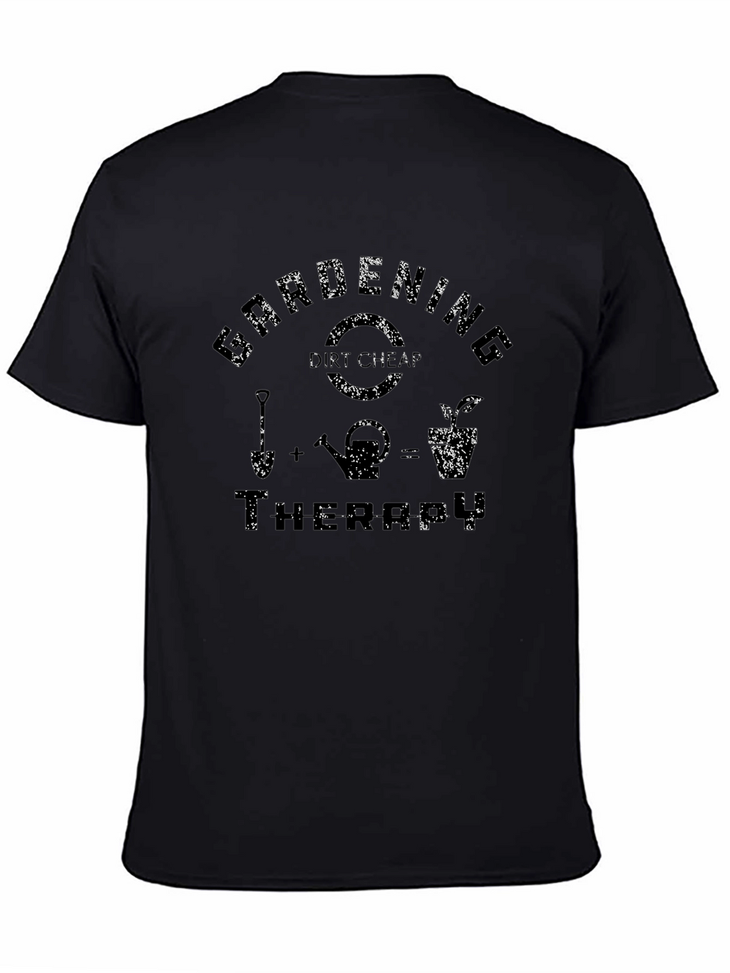 Gardening Therapy T-Shirt - Black Cotton Tee