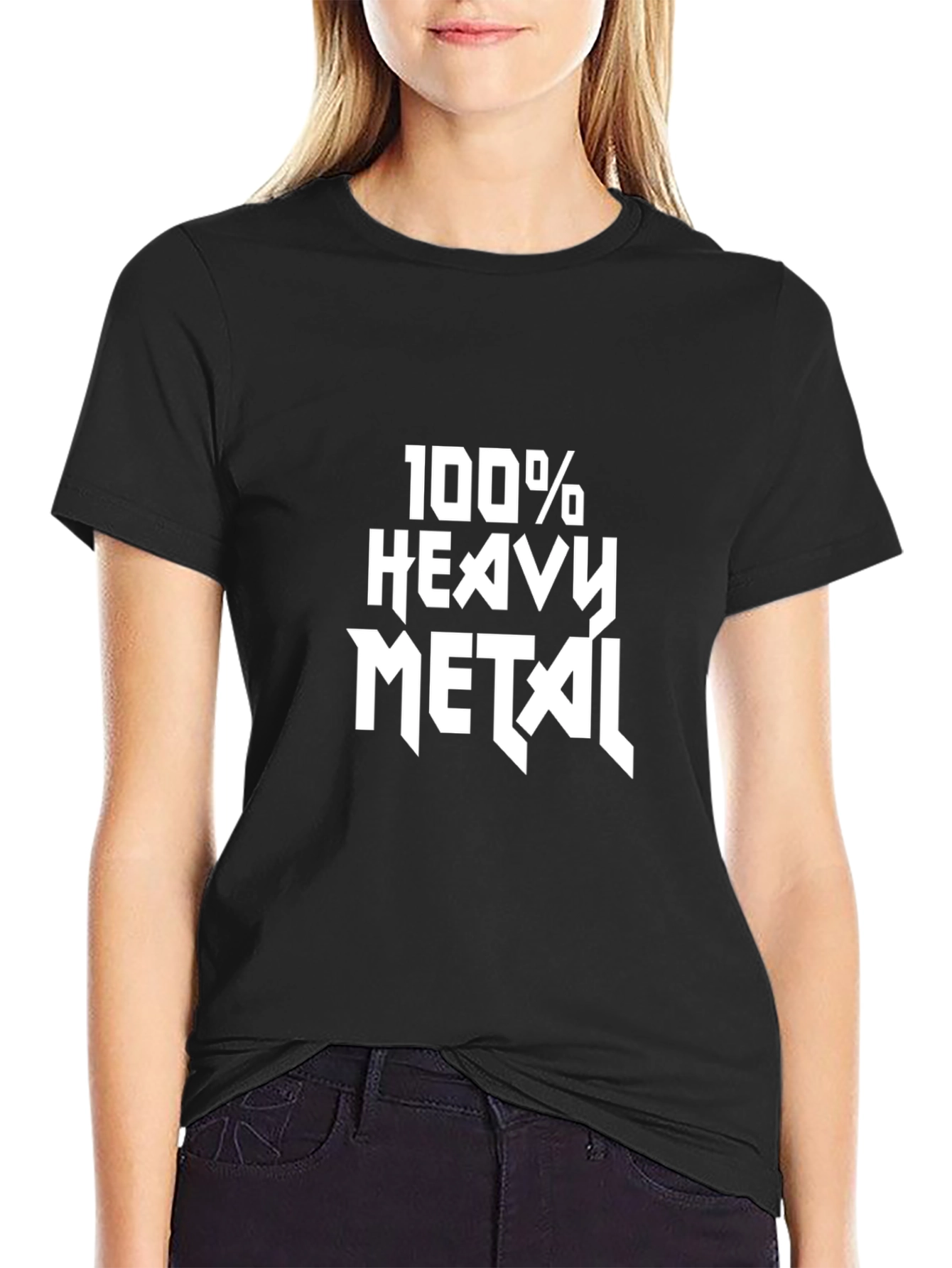 100% Heavy Metal Black Graphic Tee