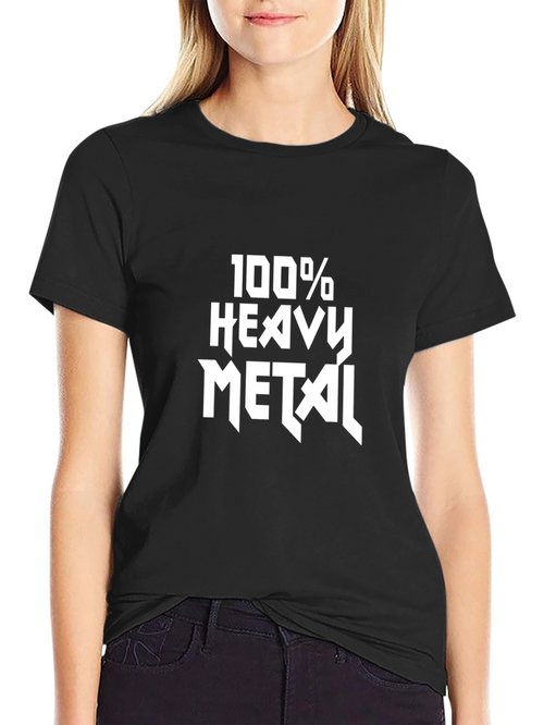 100% Heavy Metal Black Graphic Tee