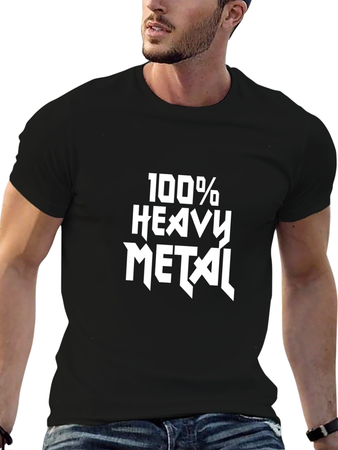 100% Heavy Metal Black Graphic Tee