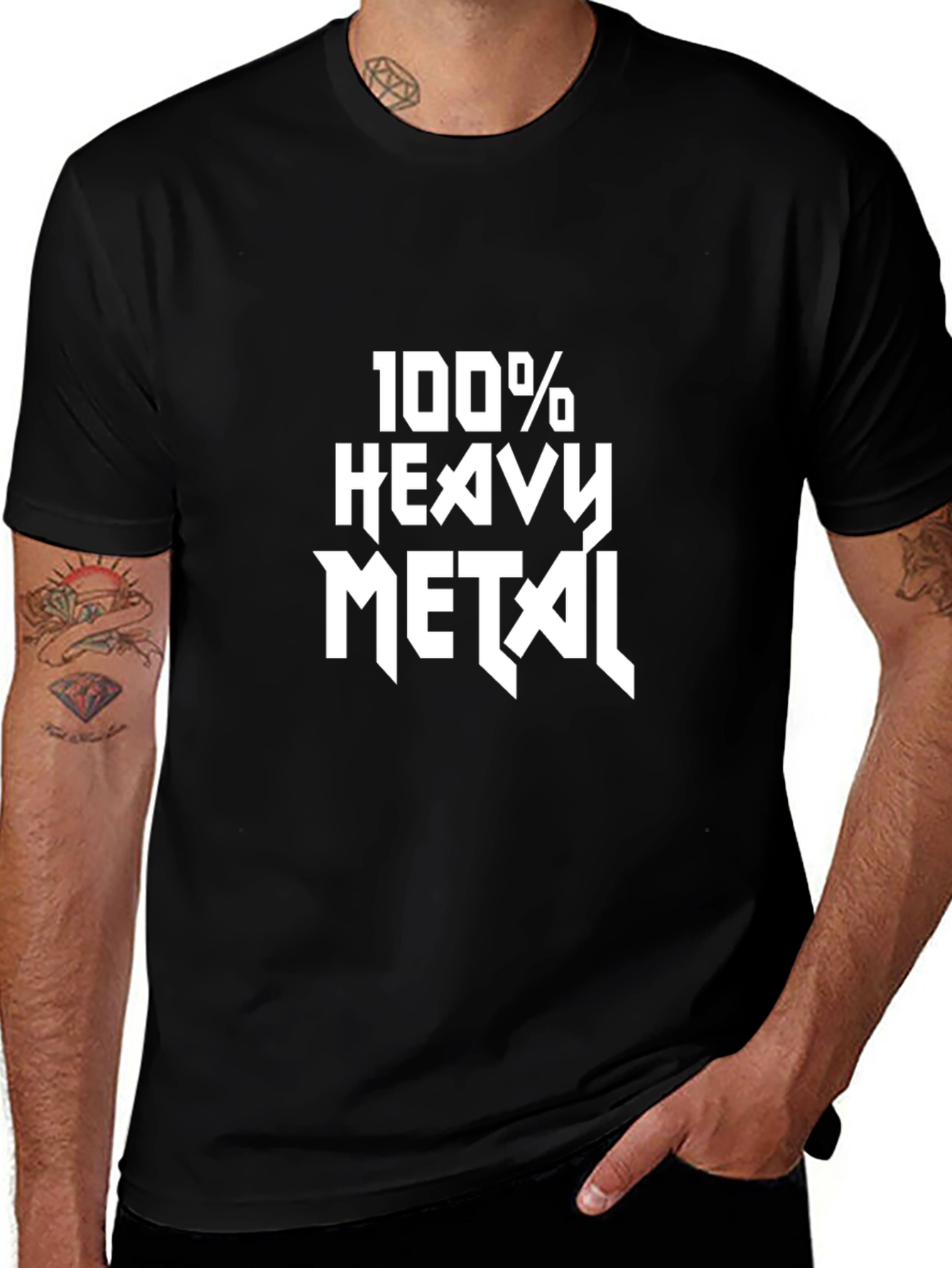 100% Heavy Metal Black Graphic Tee