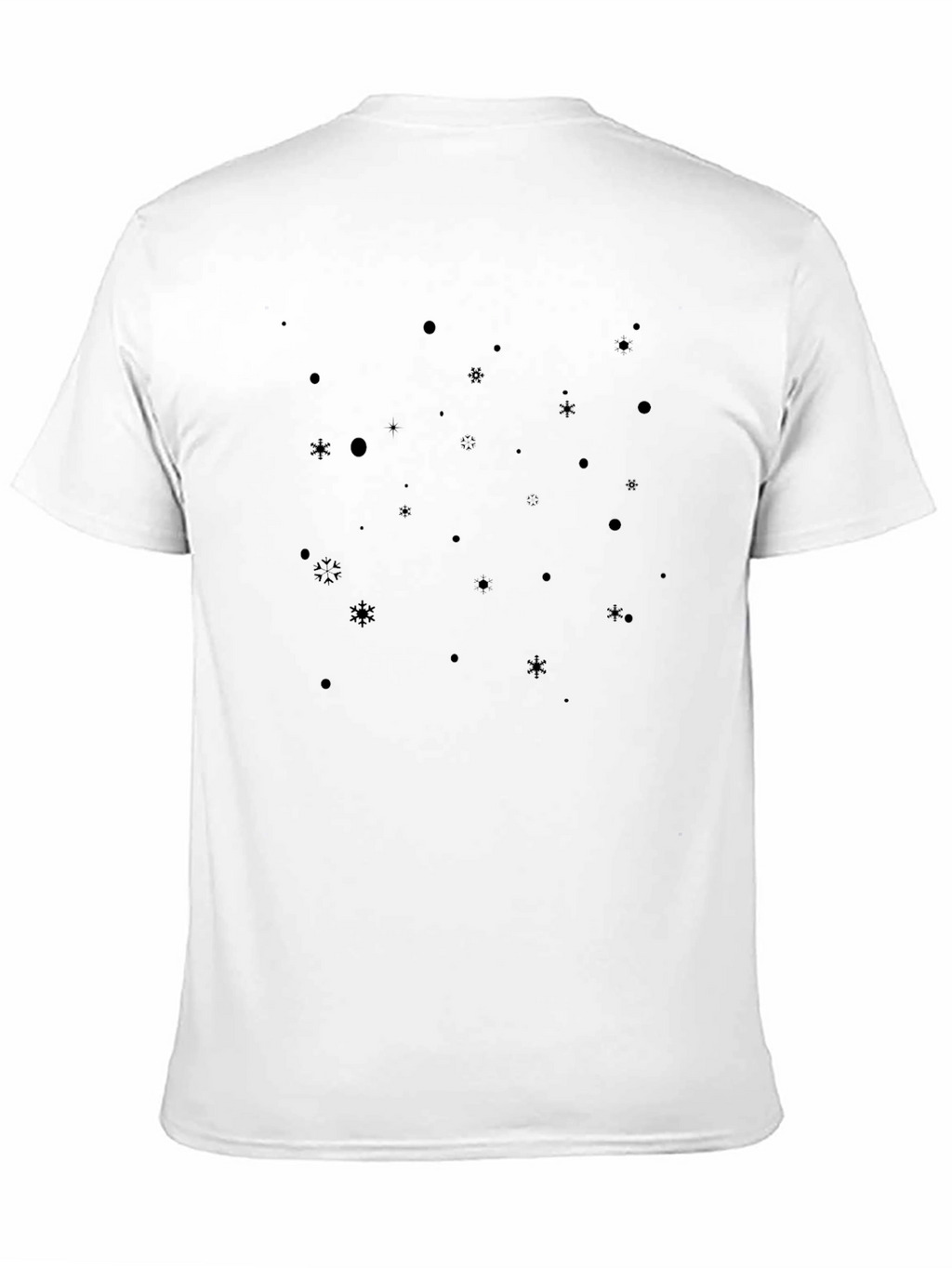 Black Snowflake Patterned T-Shirt