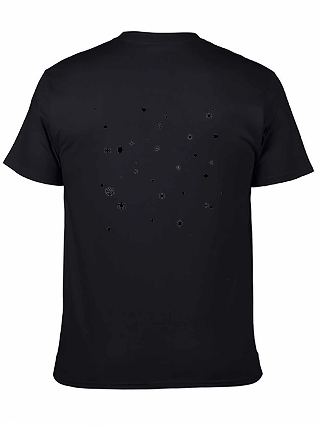Black Snowflake Patterned T-Shirt