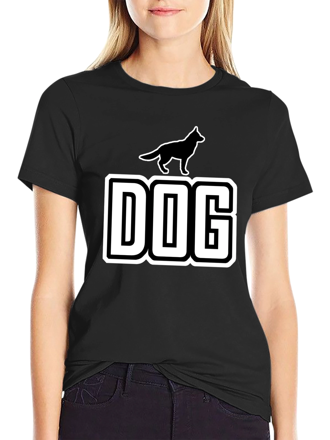 Dog Silhouette Graphic T-Shirt