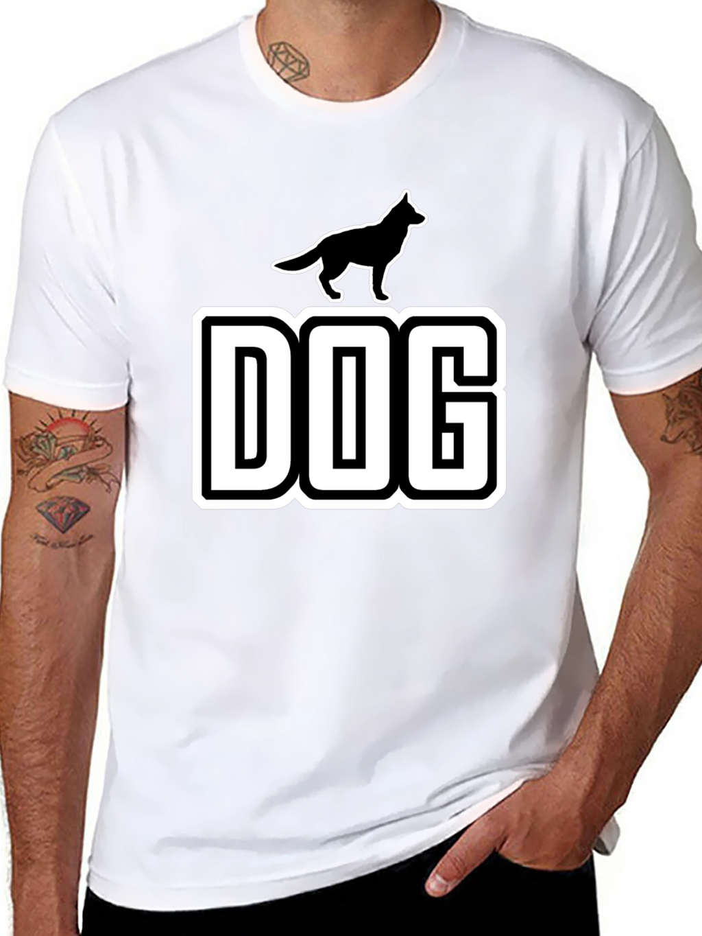 Dog Silhouette Graphic T-Shirt