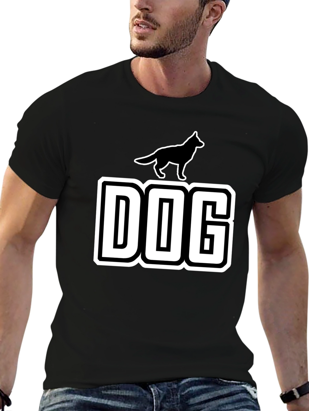 Dog Silhouette Graphic T-Shirt