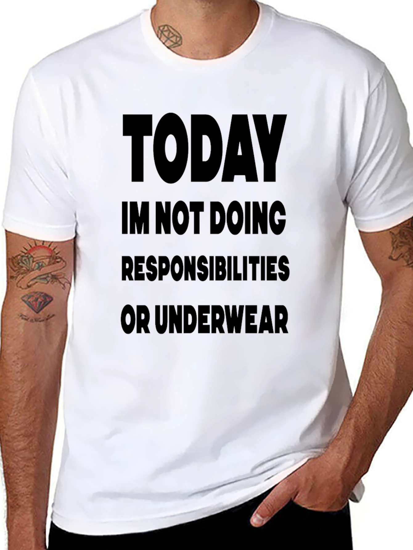 Today Im Not Doing Responsibilities Black T-Shirt
