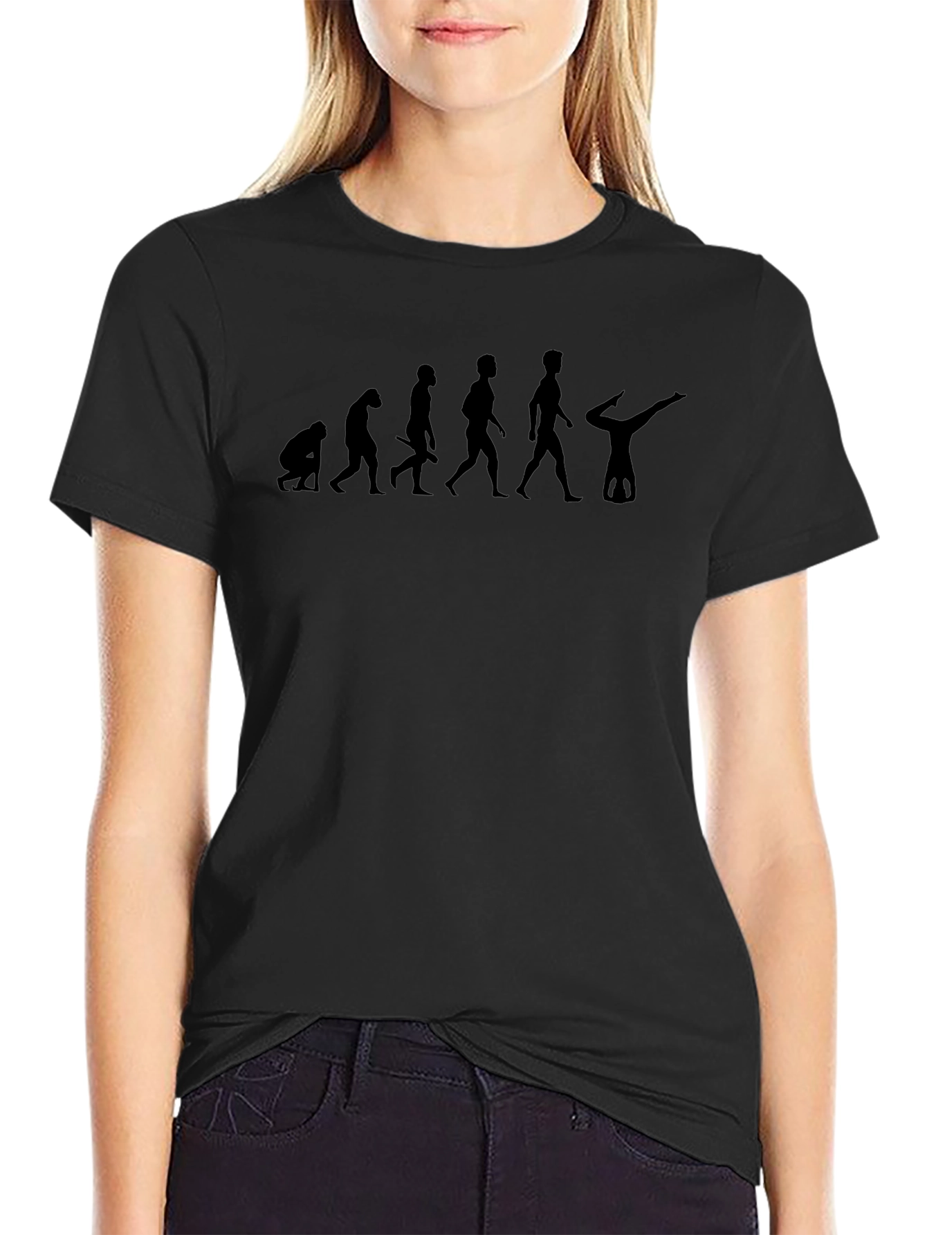 Evolution of Gymnast Black T-Shirt