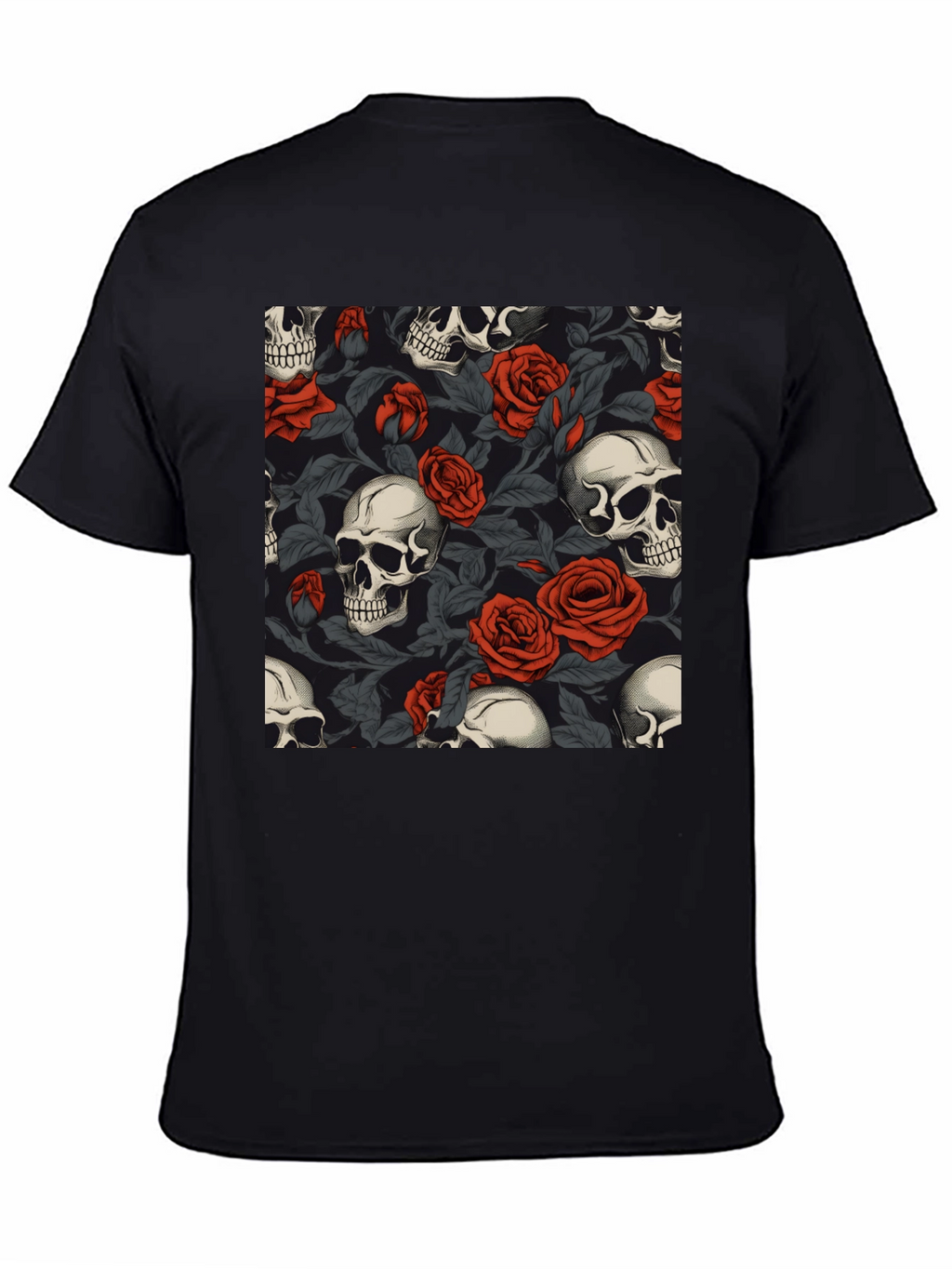 Skull & Roses Graphic Tee - Gothic Style