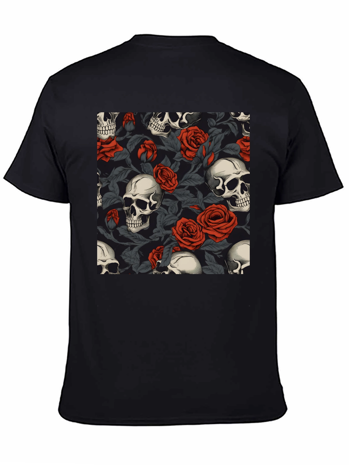 Skull & Roses Graphic Tee - Gothic Style