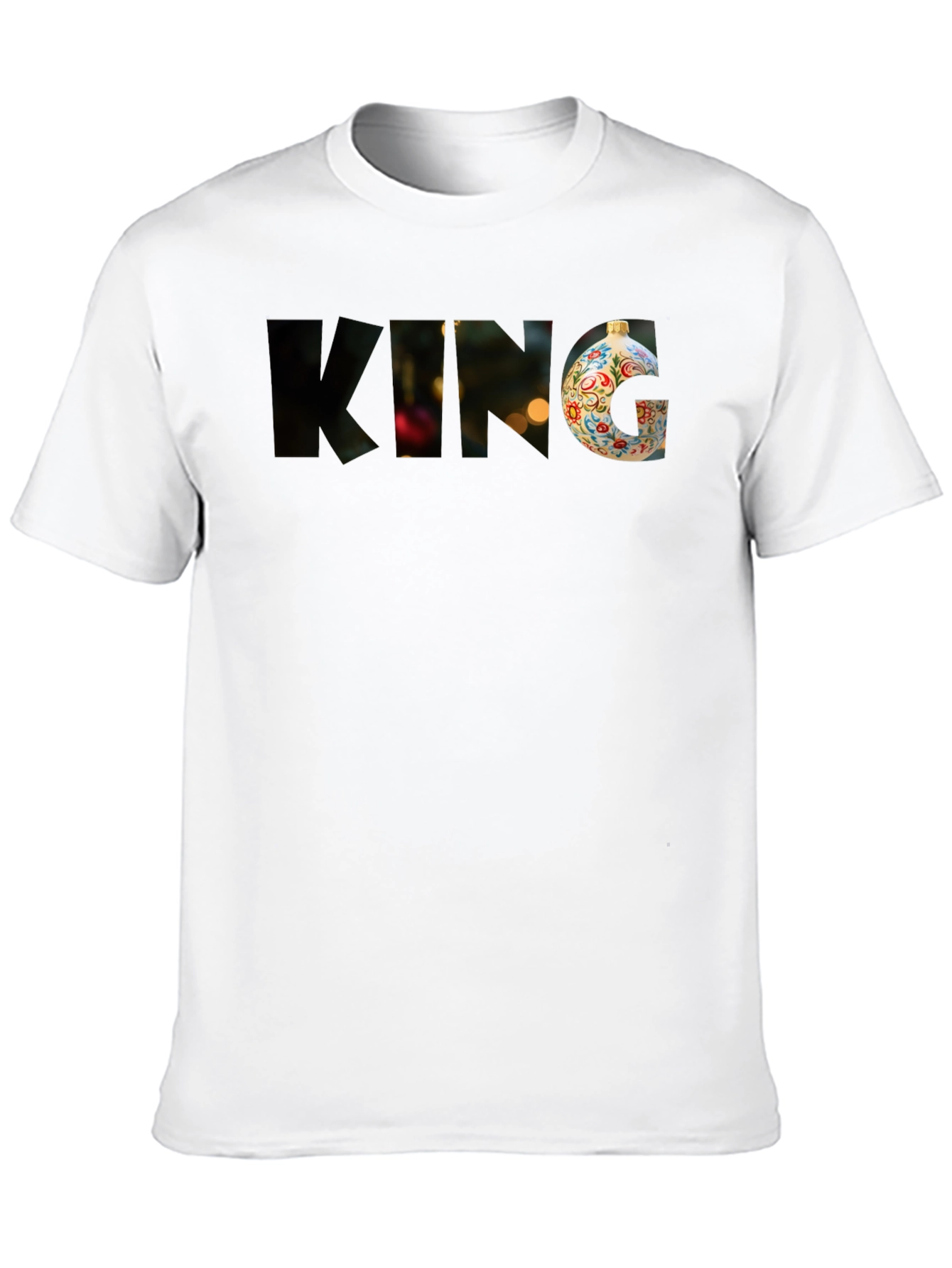 Festive King T-Shirt - Holiday Ornament Graphic Tee