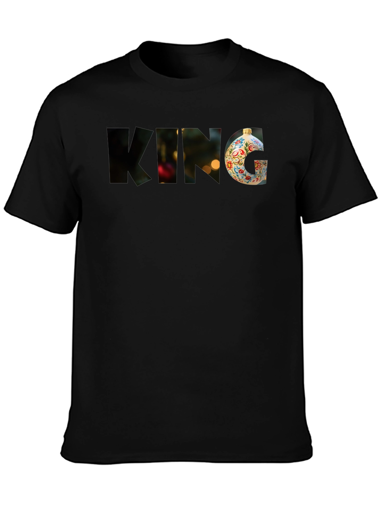 Festive King T-Shirt - Holiday Ornament Graphic Tee