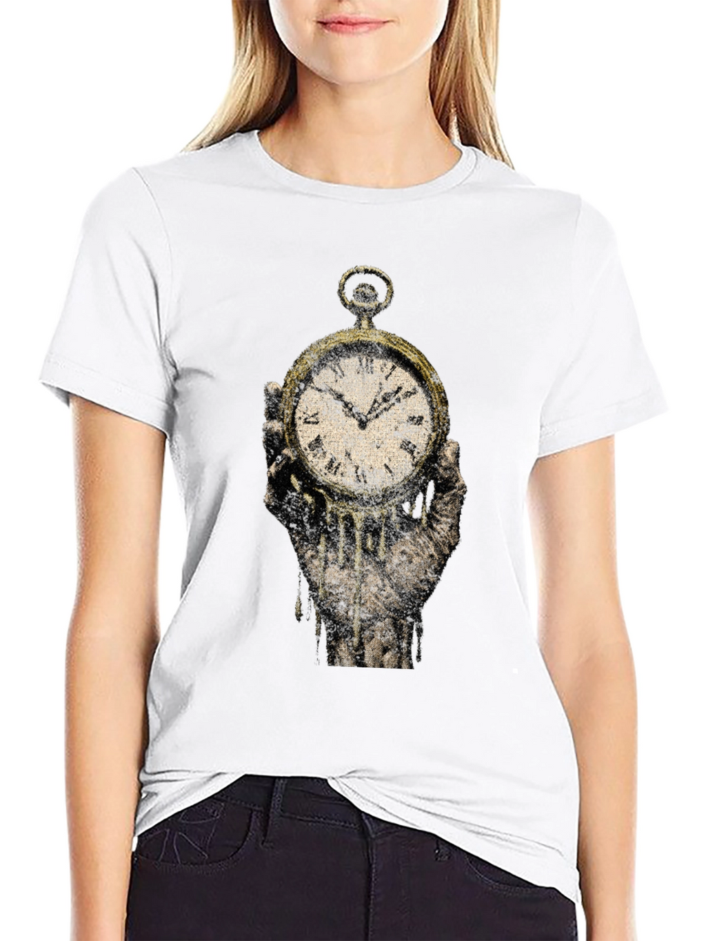 Melting Clock Graphic Tee - Time is Fleeting