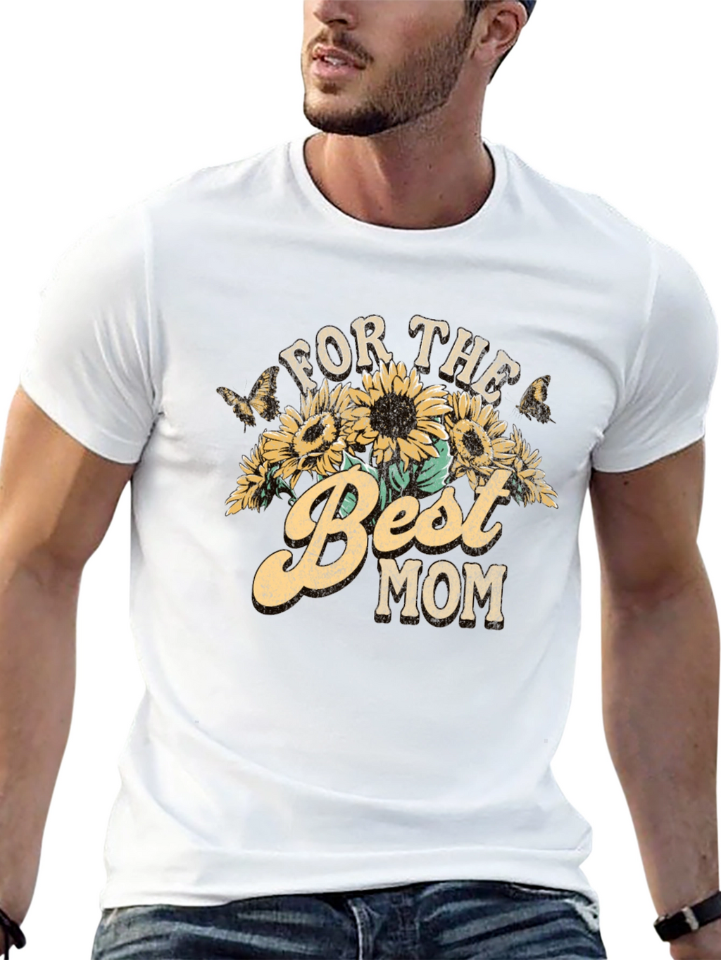 For the Best Mom Sunflower Graphic Tee