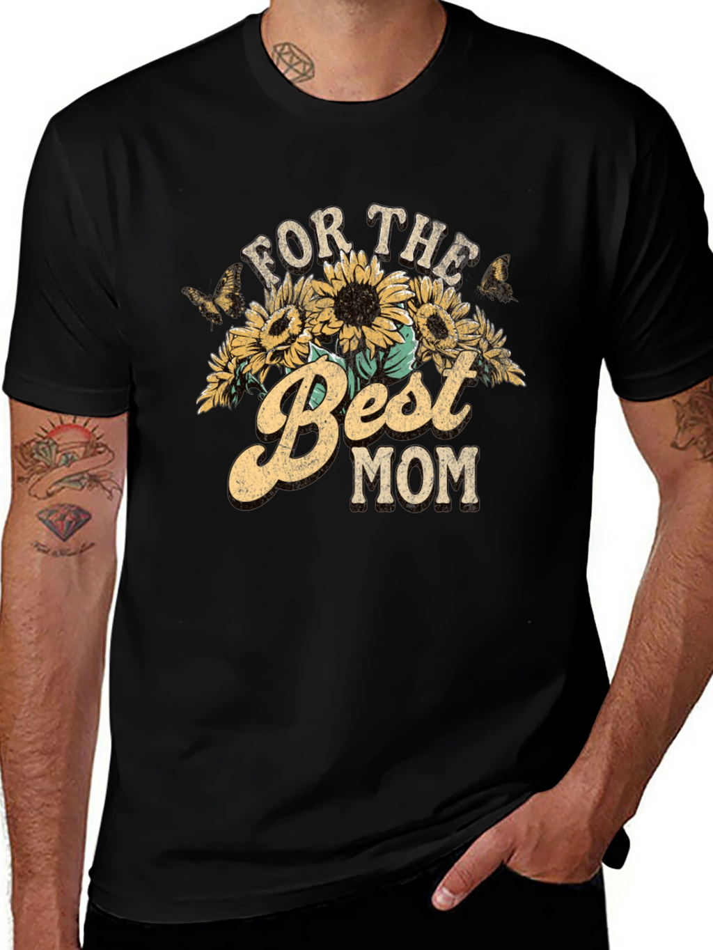 For the Best Mom Sunflower Graphic Tee