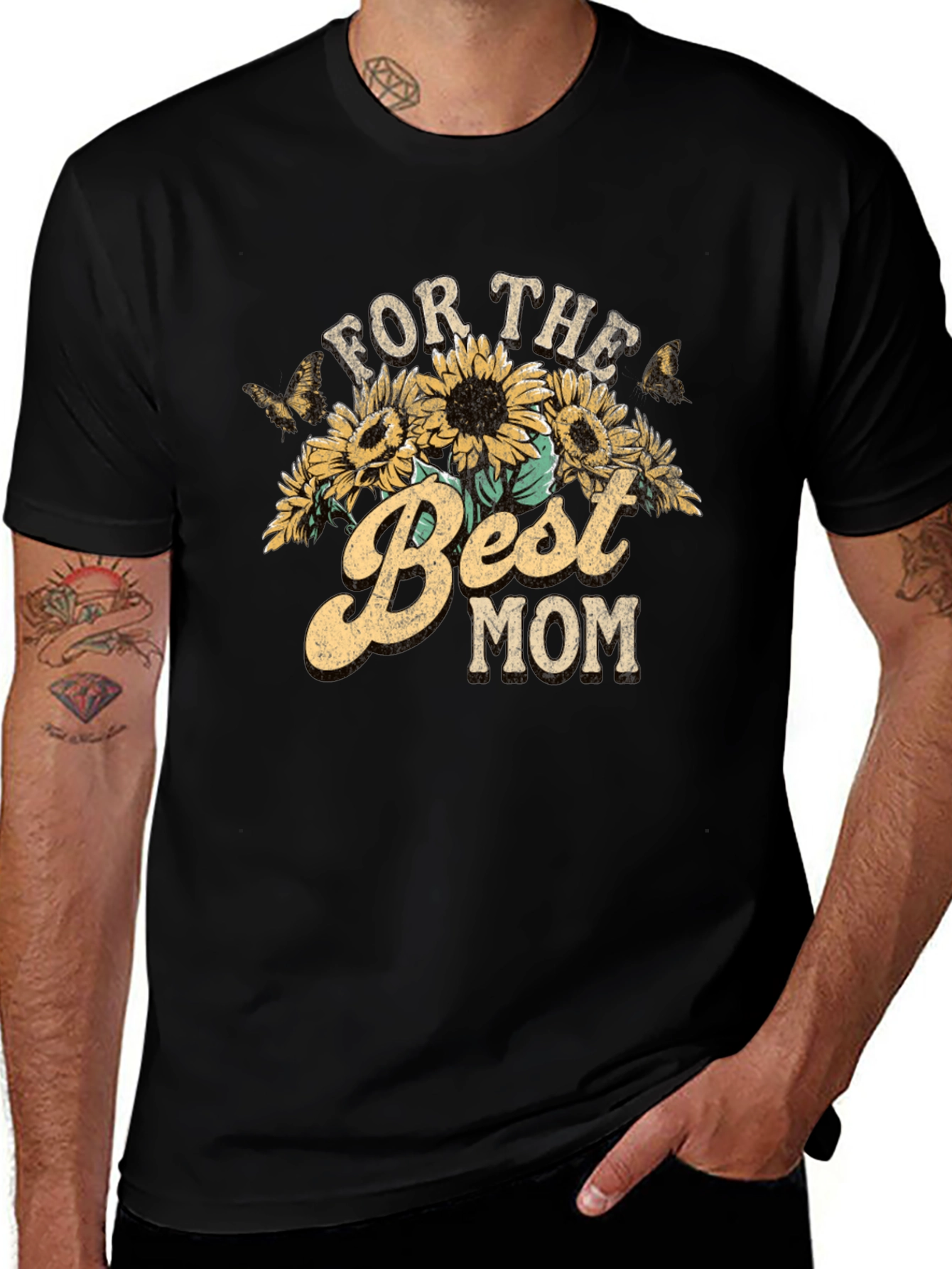 For the Best Mom Sunflower Graphic Tee
