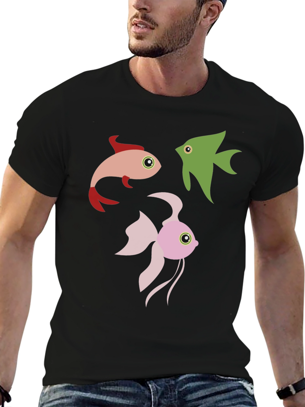 Fish Graphic Tee - Black