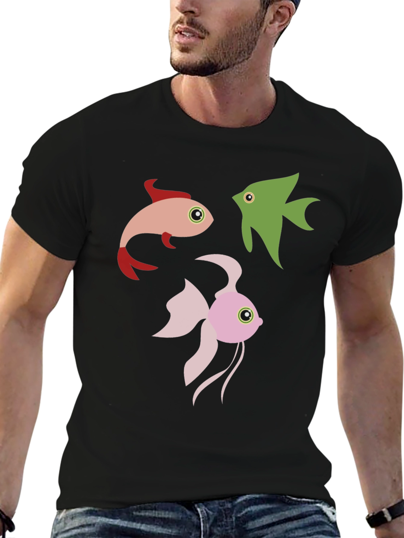 Fish Graphic Tee - Black