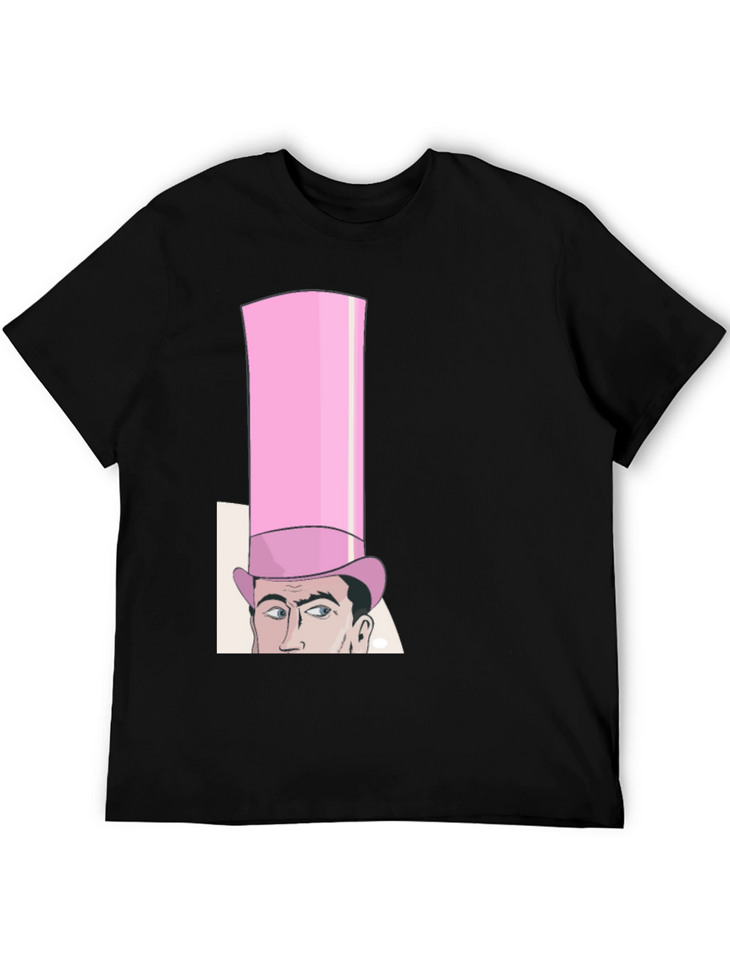 Pink Top Hat Cartoon Graphic Tee
