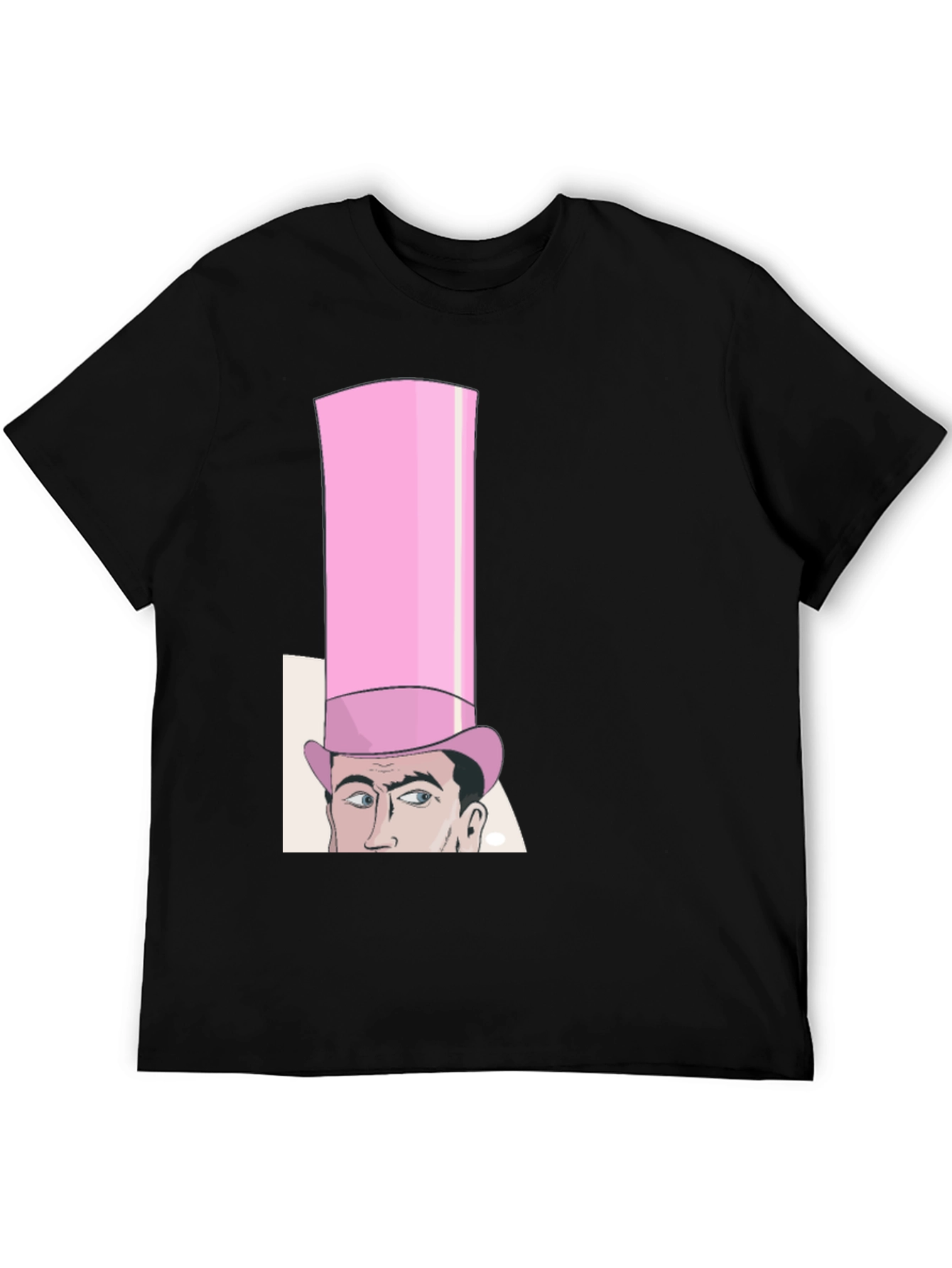 Pink Top Hat Cartoon Graphic Tee