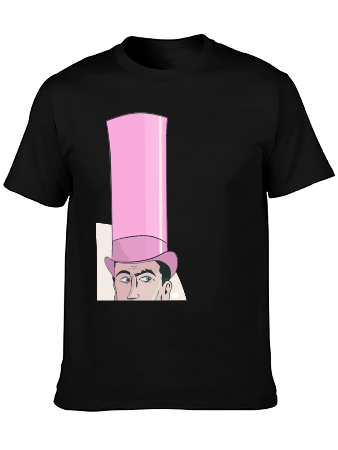 Pink Top Hat Cartoon Graphic Tee