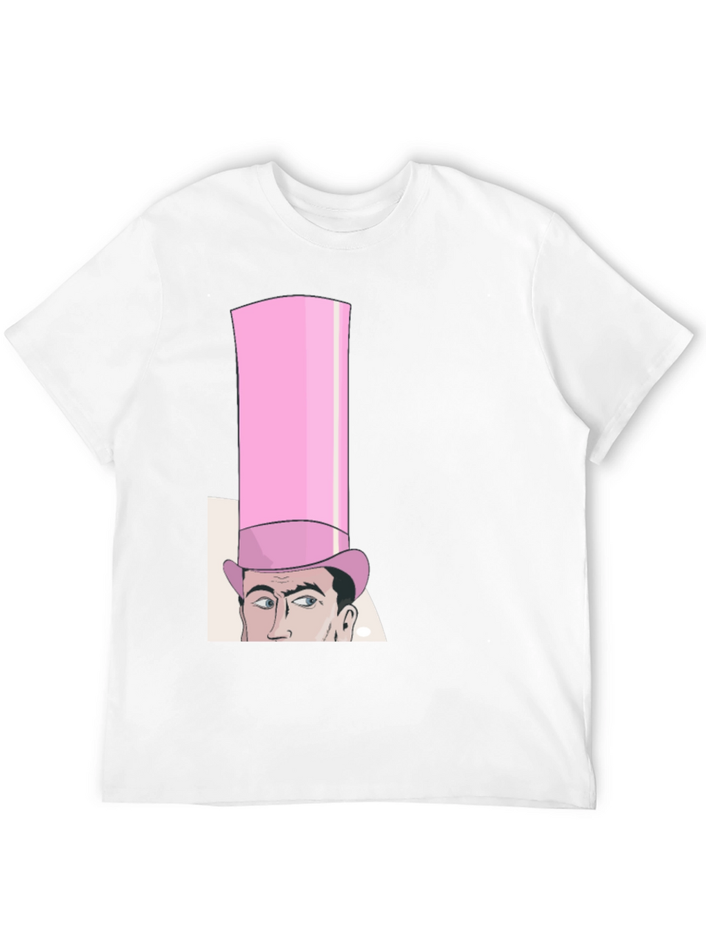 Pink Top Hat Cartoon Graphic Tee