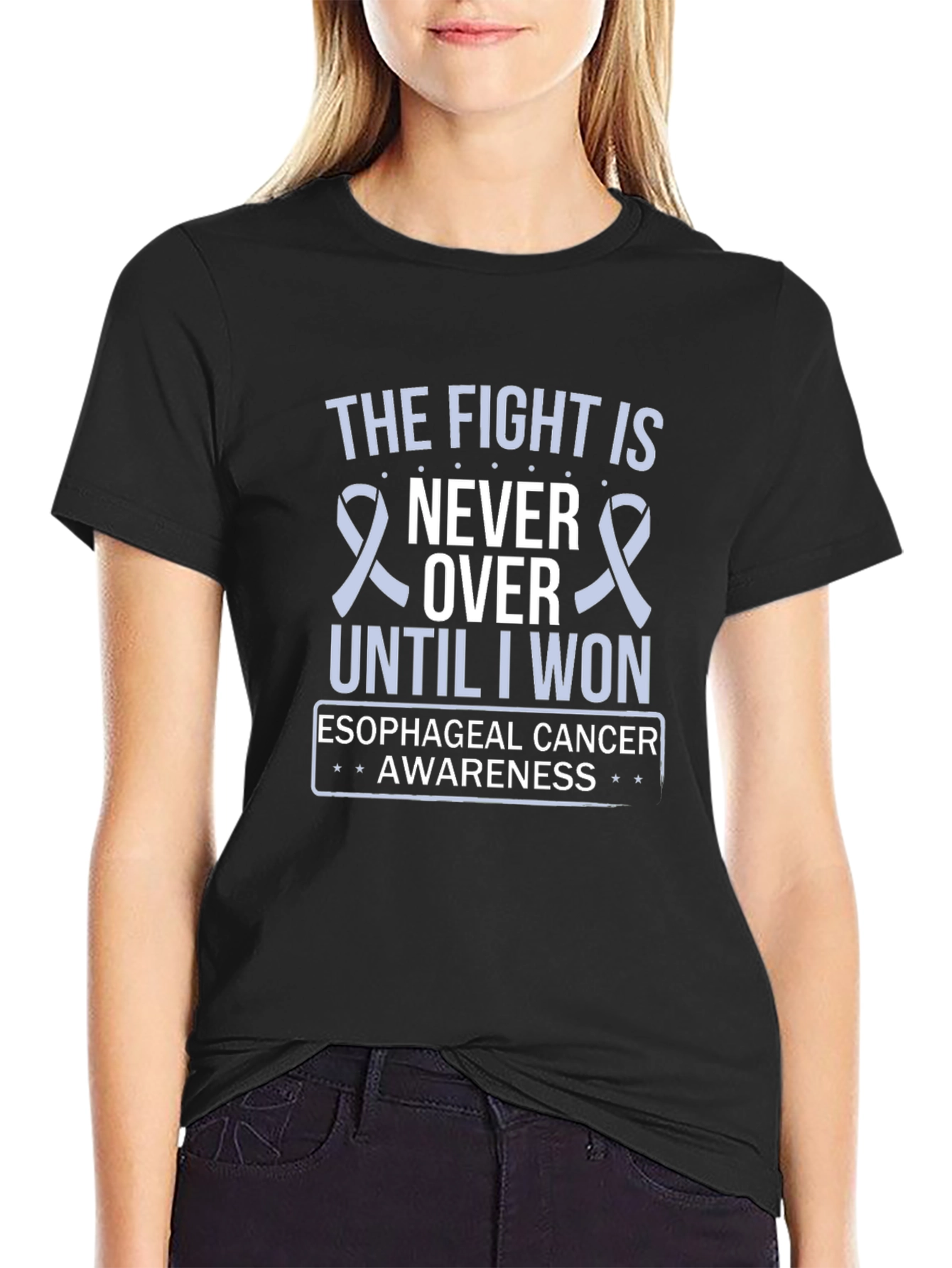 Esophageal Cancer Awareness T-Shirt - The Fight Is Never Over